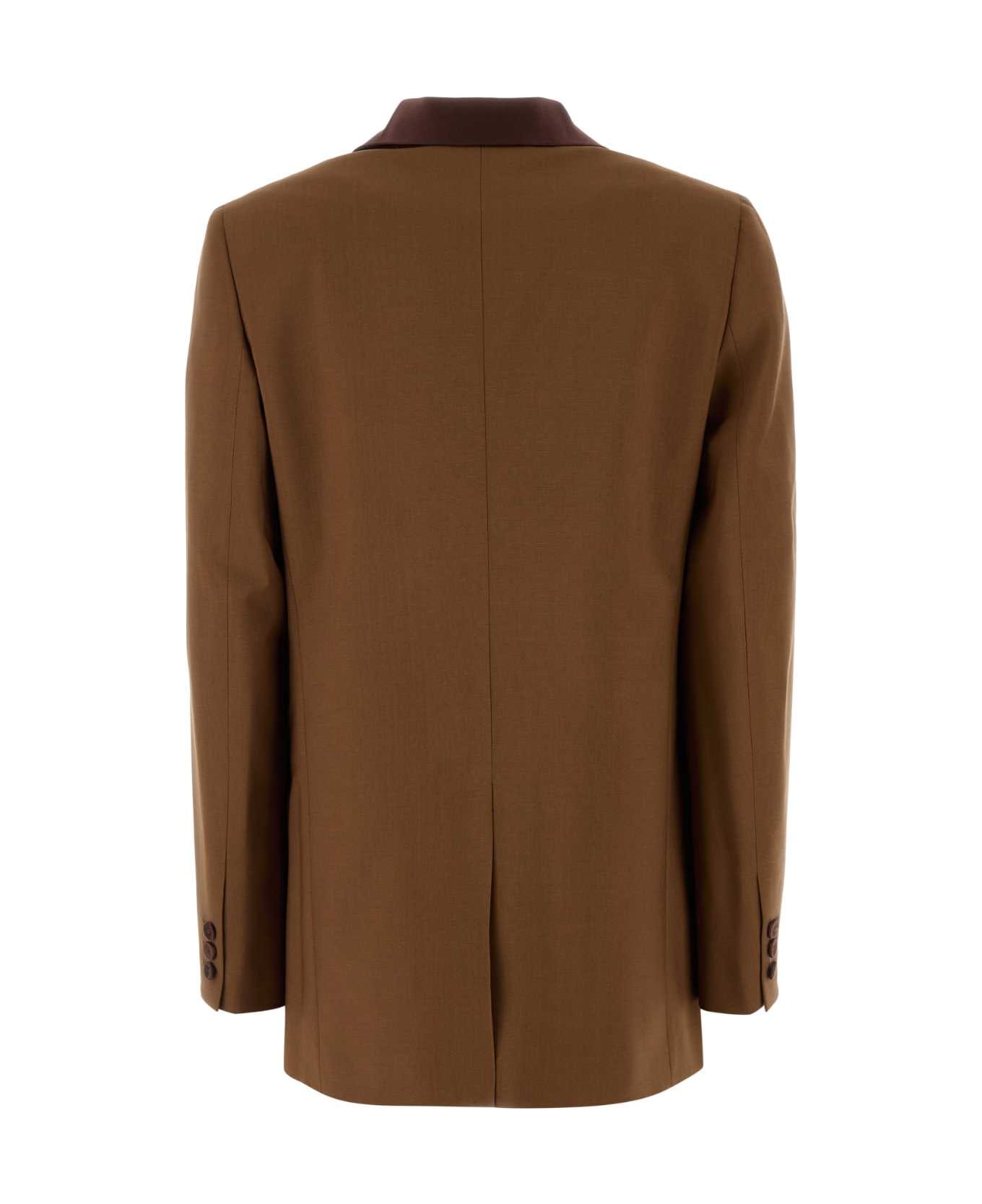 Fendi Caramel Wool Blend Blazer - TOBACCO-25