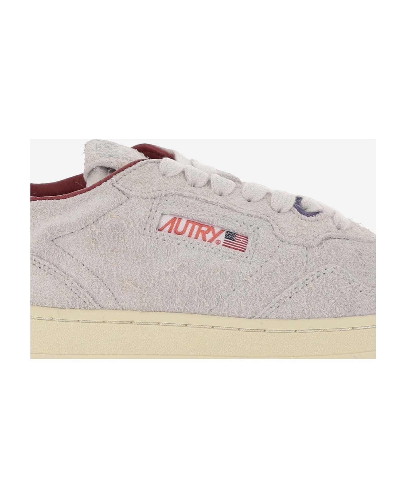 Autry Medalist Low Sneakers In Suede Hair Sand Effect - Grey