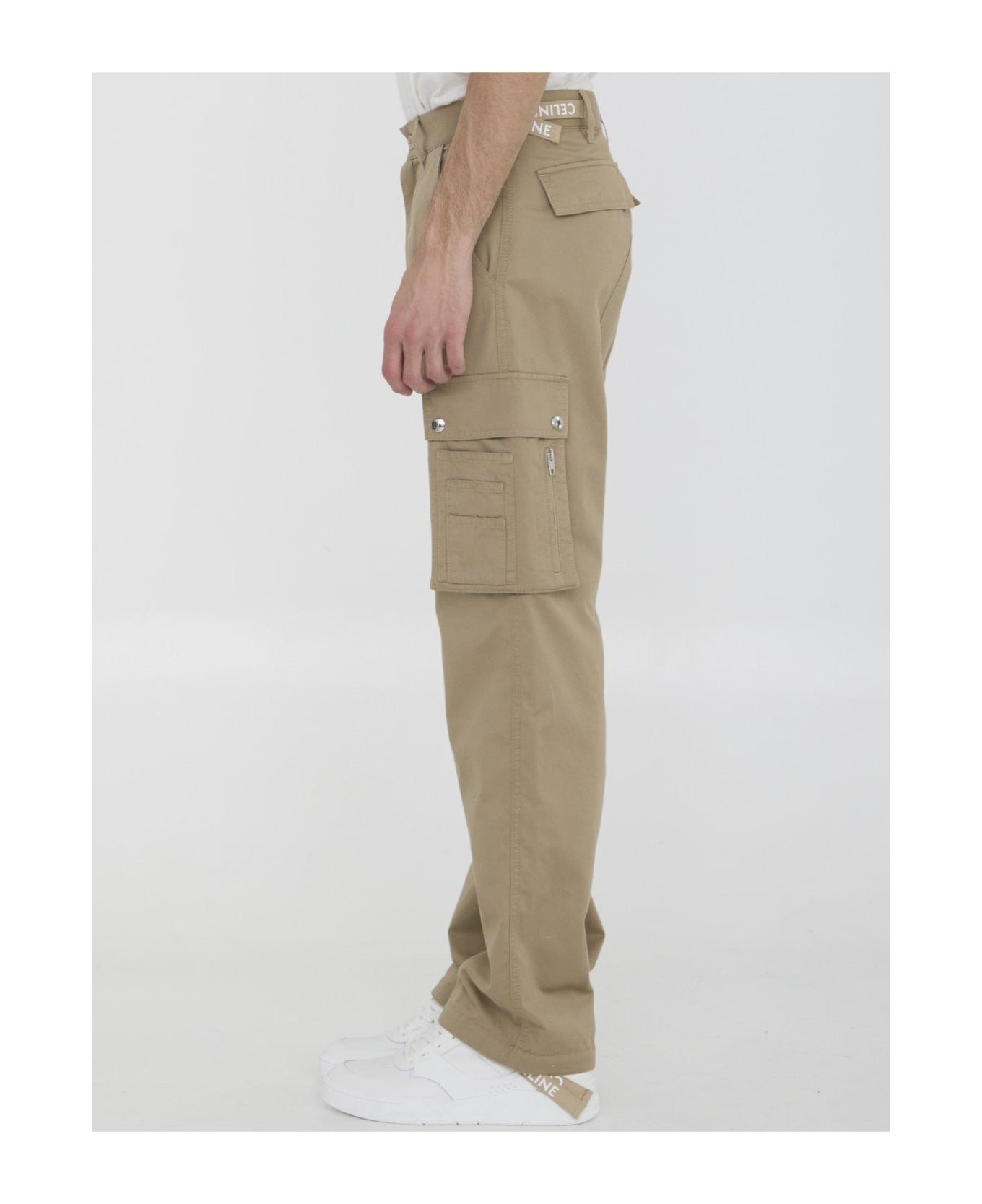 Celine Straight Leg Cargo Pants - Beige