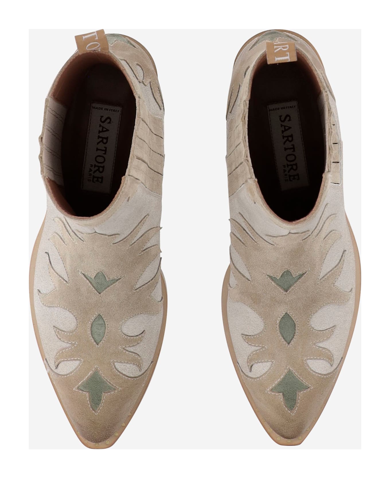 Sartore Suede Ankle Boots - Beige