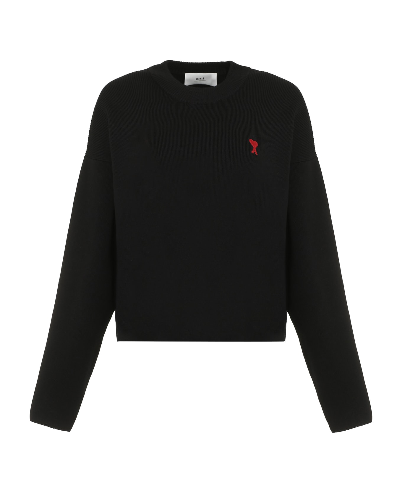 Ami Alexandre Mattiussi Cotton Blend Crew-neck Sweater - black