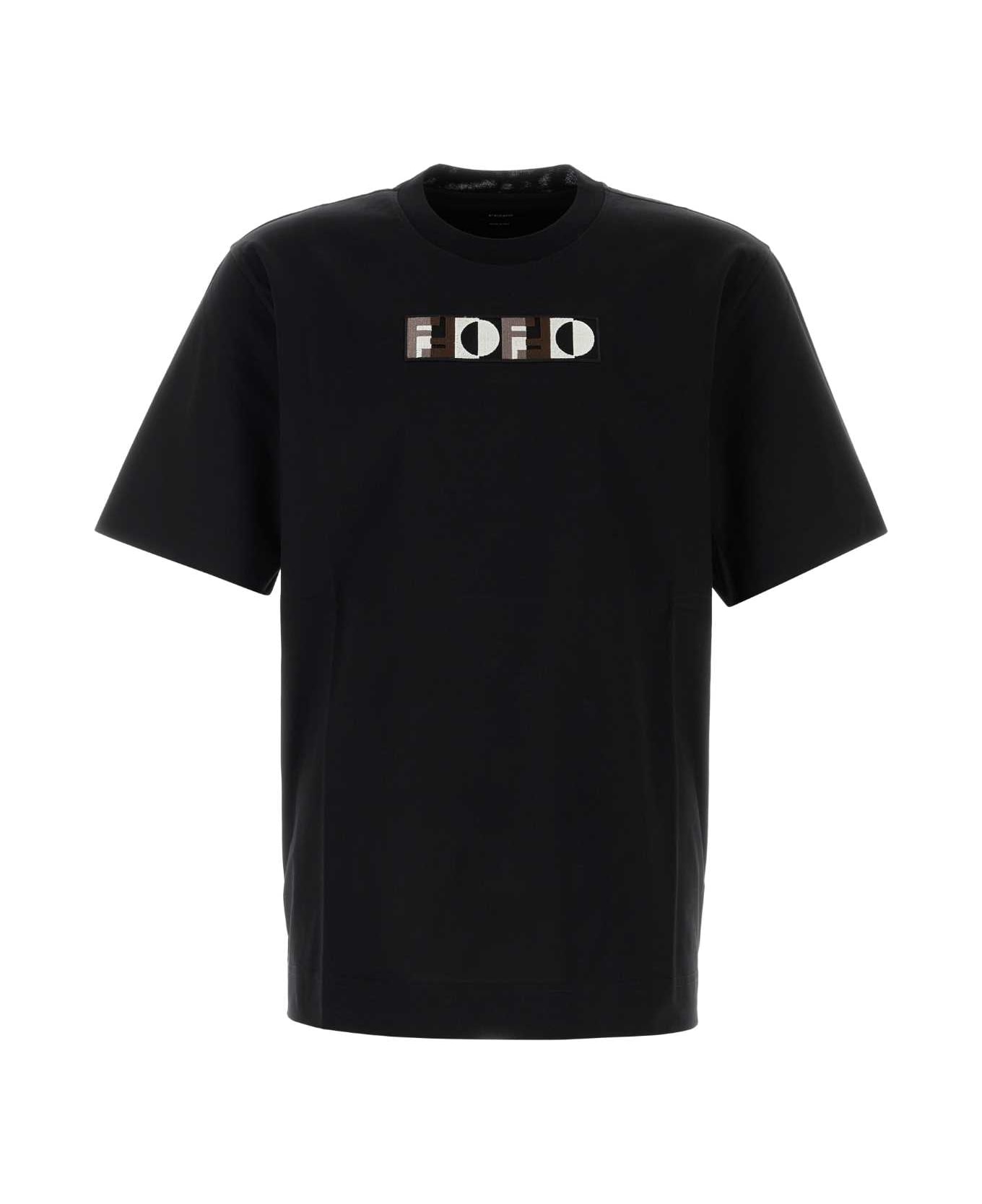 Fendi Black Cotton T-shirt - Black