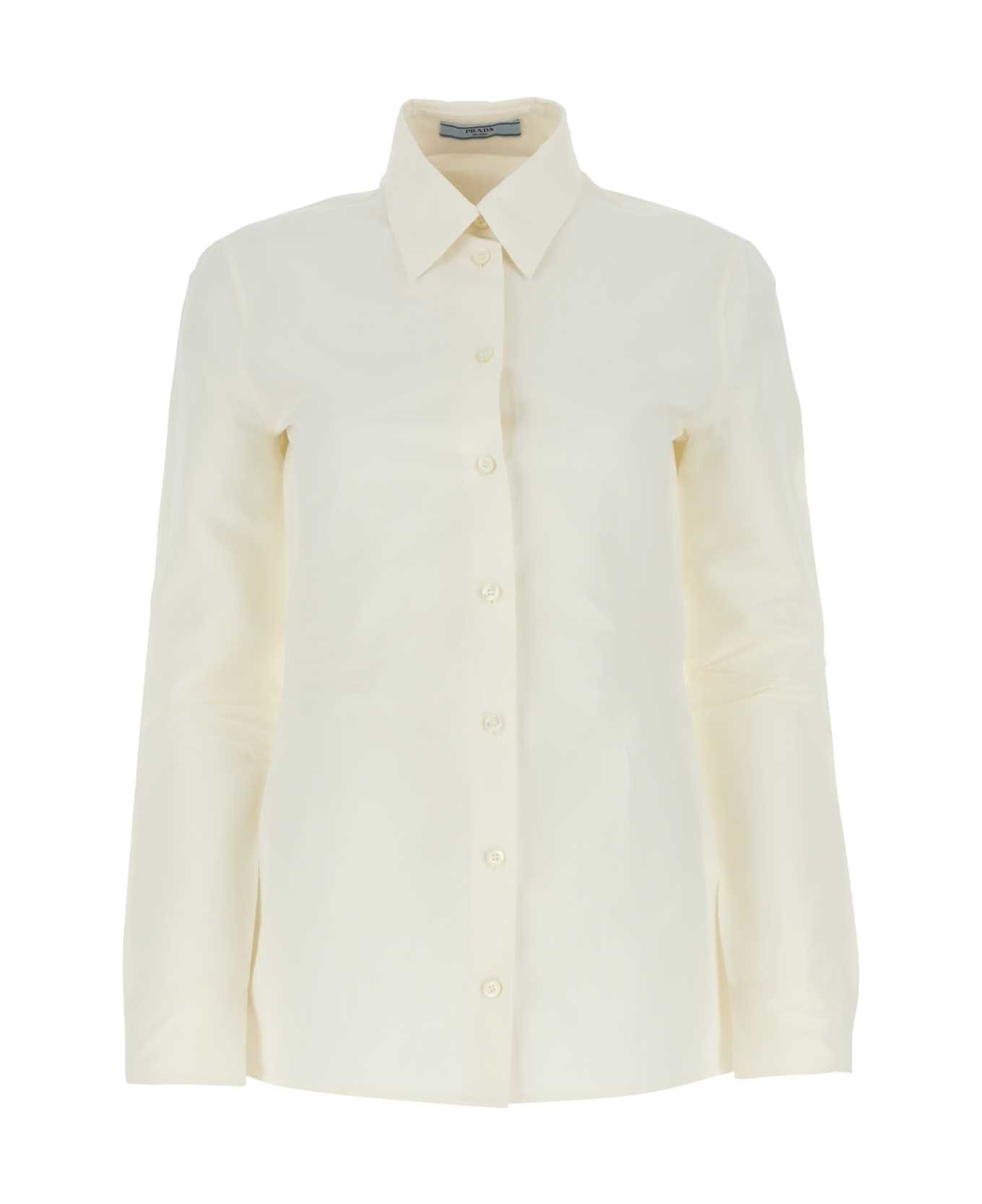 Prada Ivory Paper And Viscose Shirt - WHITE シャツ