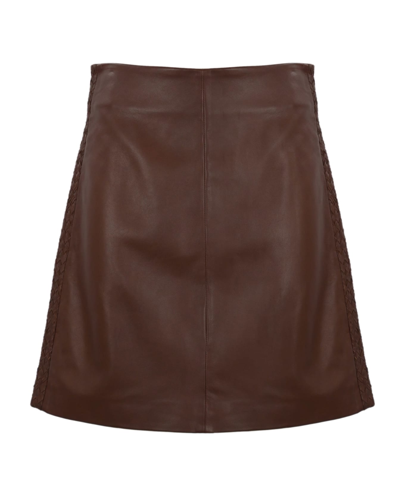 Weekend Max Mara 'ocra' Nappa Leather Skirt - Coccio スカート