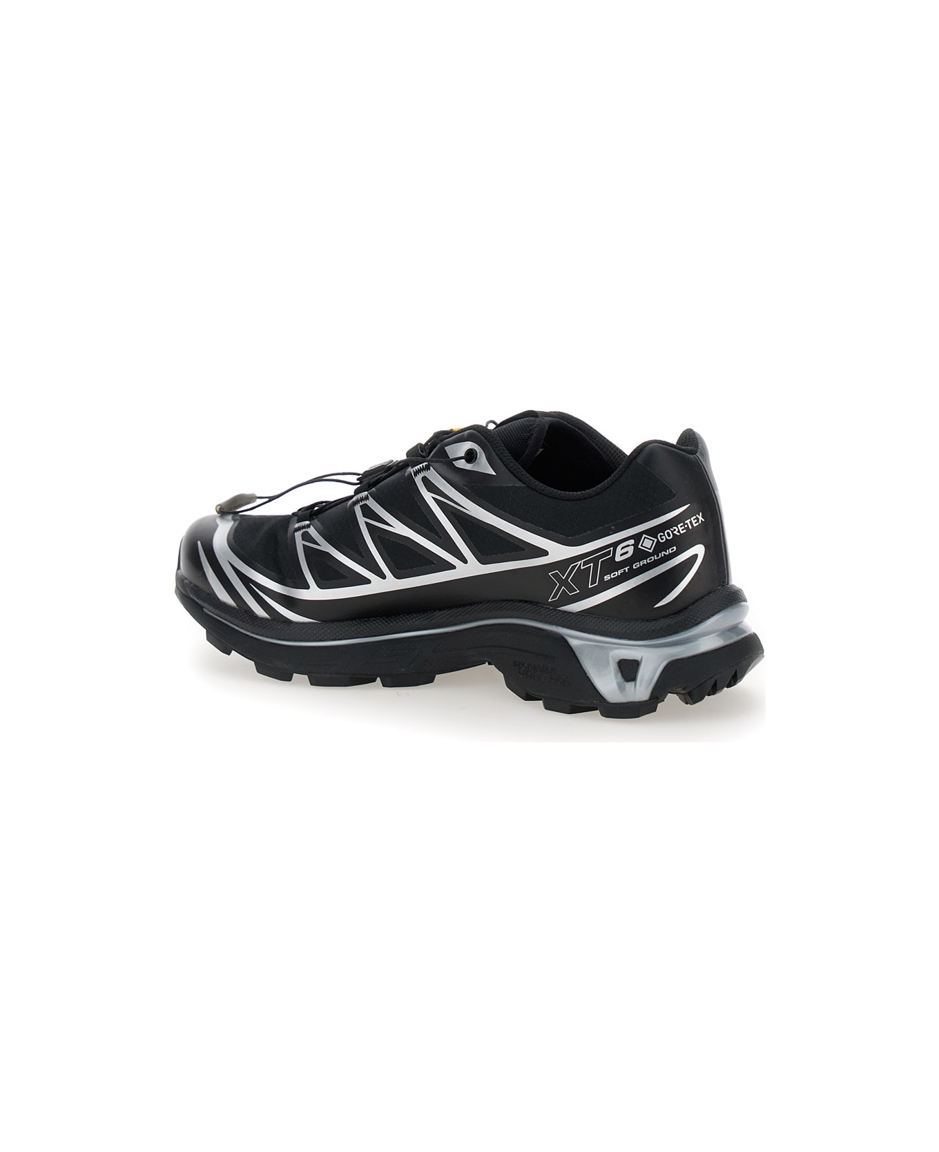 Salomon 'xt-6 S/lab' Black Sneakers With Drawstring In Mesh And Tech Fabric - Black