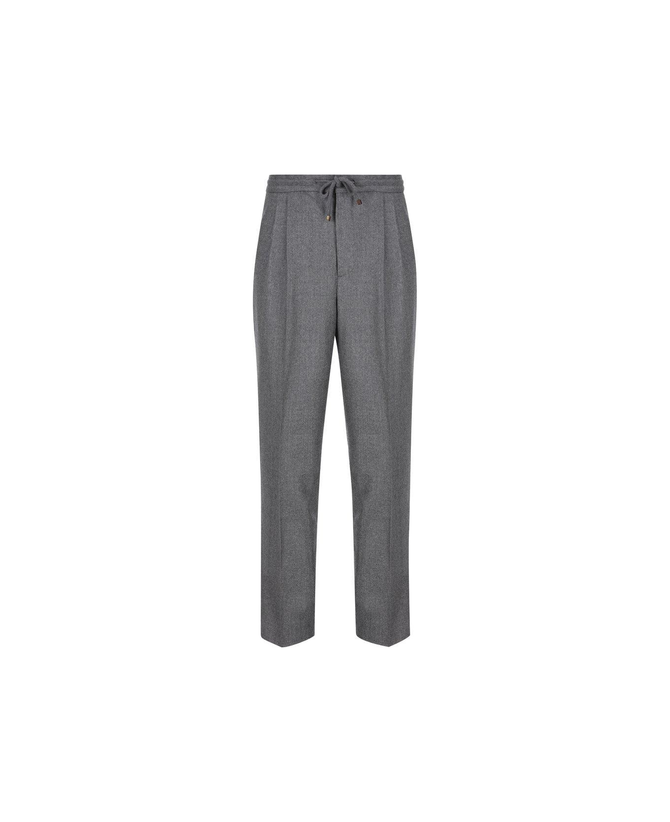 Brunello Cucinelli Pleated Tapered Leg Trousers - Grigio Medio ボトムス