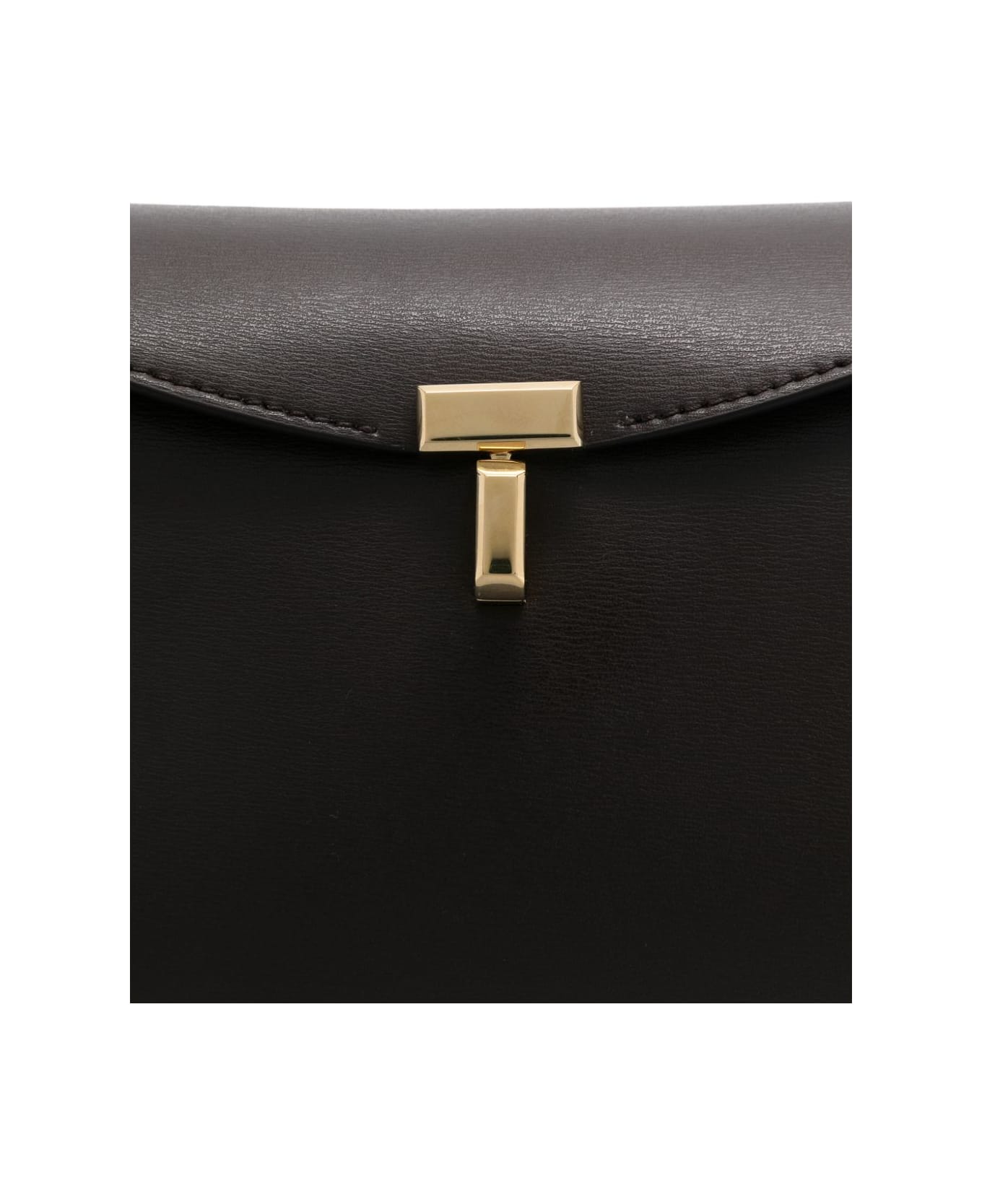 Totême T-lock Leather Clutch - Brown