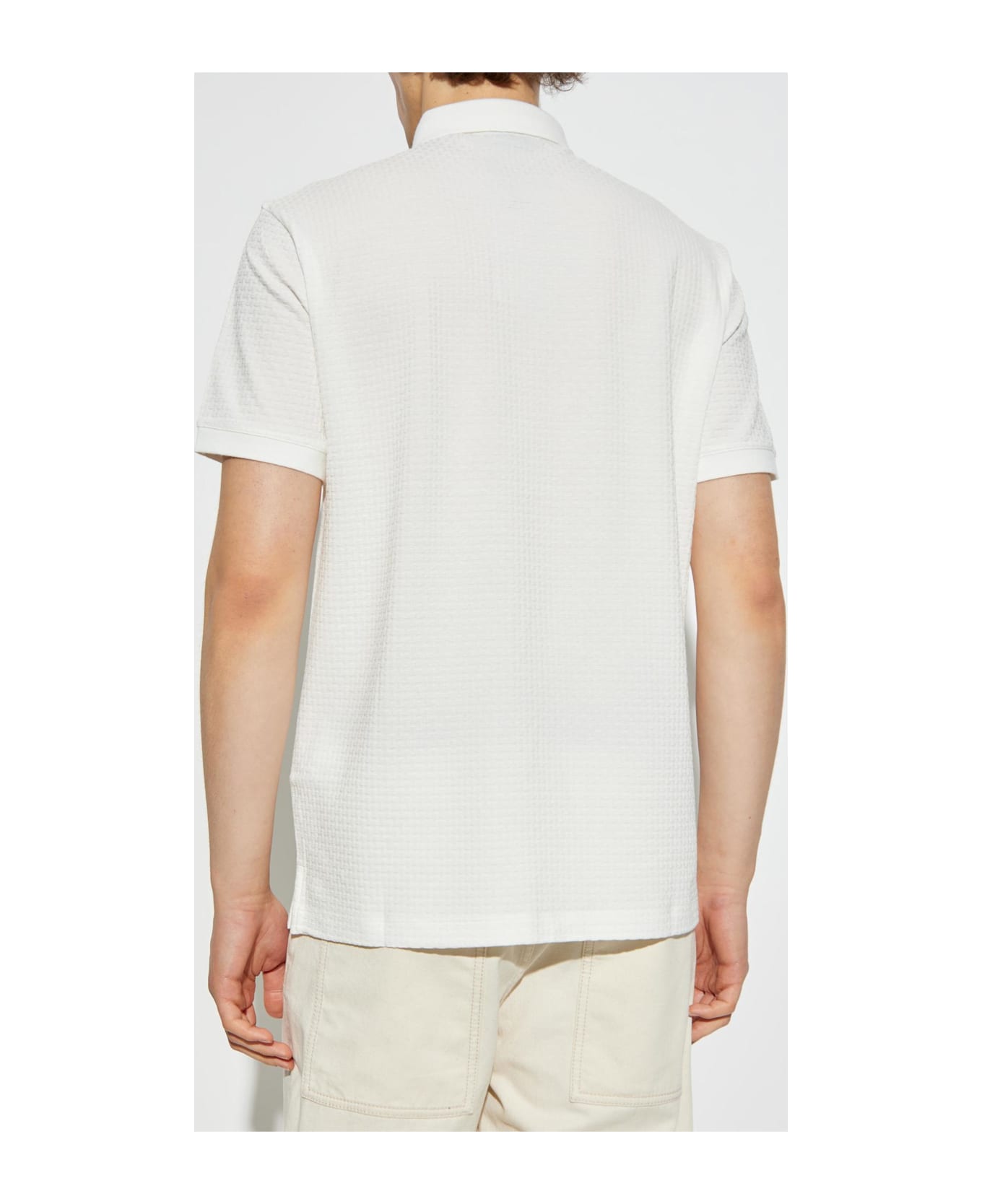 Emporio Armani Patterned Polo - White