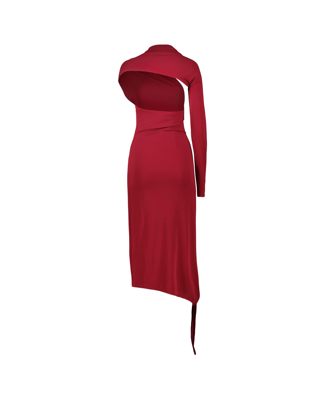 Courrèges One Shoulder Crepe Jersey Dress - Bordeaux