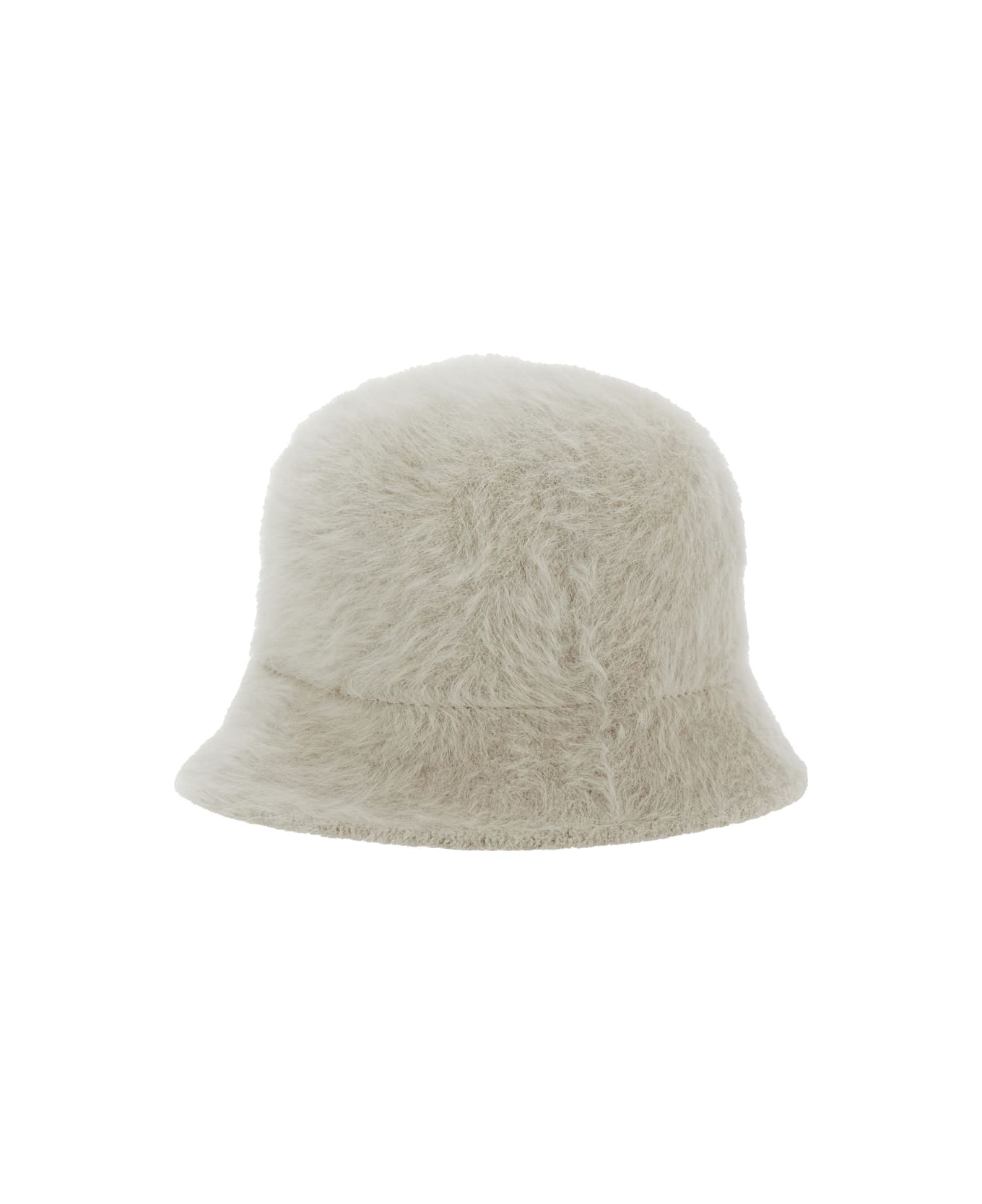 Antonelli White Hat With Brushed-effect In Faux Fur Woman - Grey