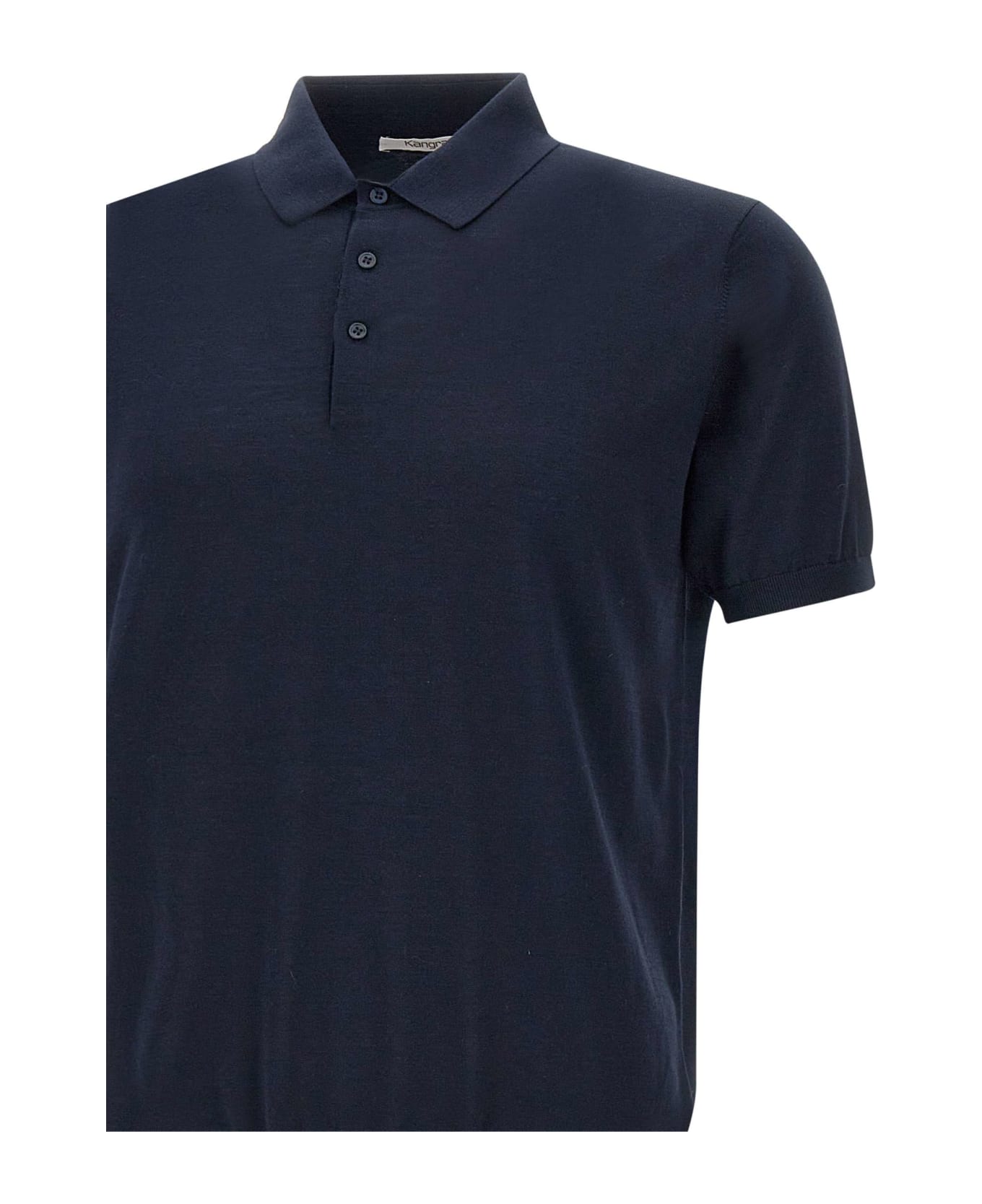 Kangra Silk And Cotton Polo Shirt - BLUE