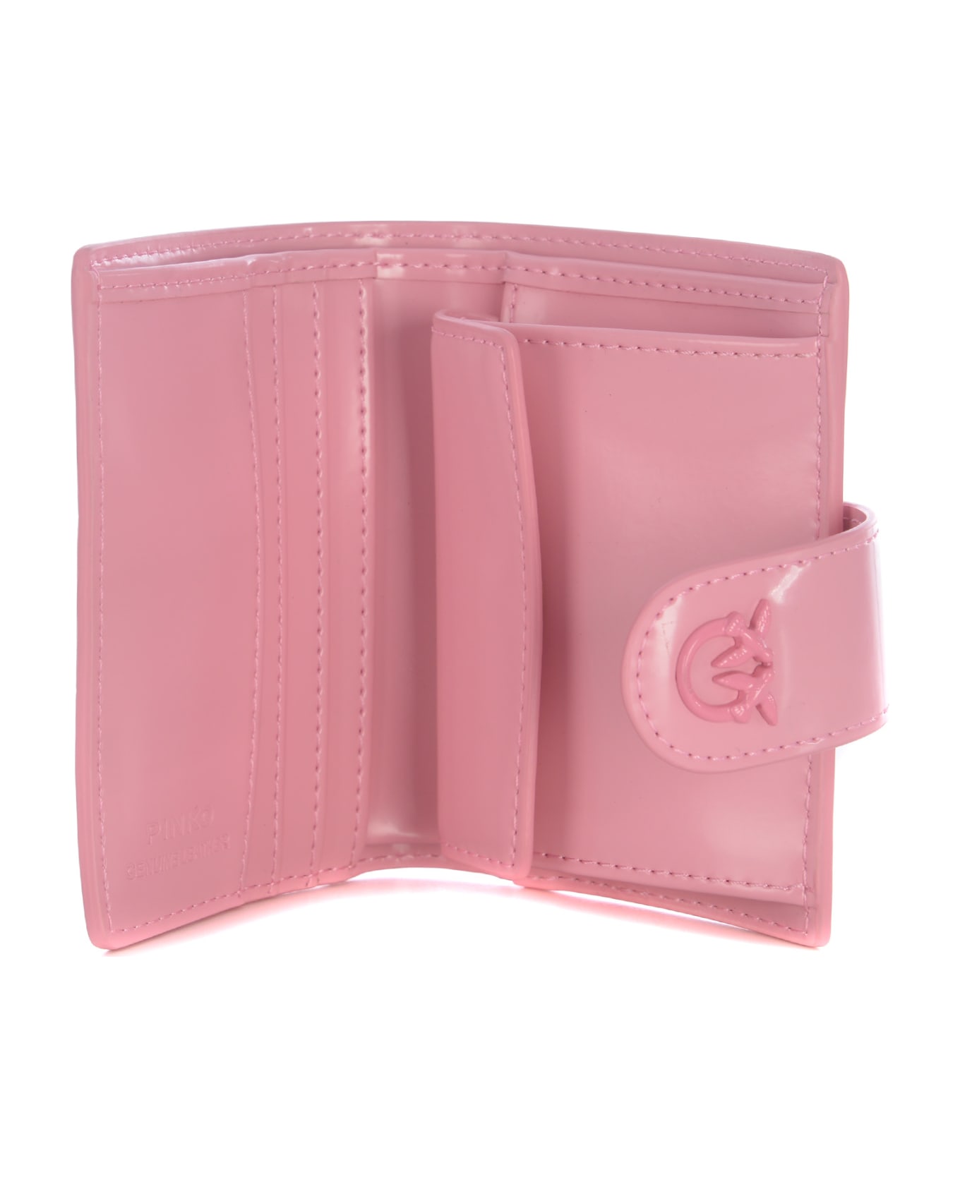 Pinko Wallet Pinko "love Birds" Made Of Leather - Rosa lucido