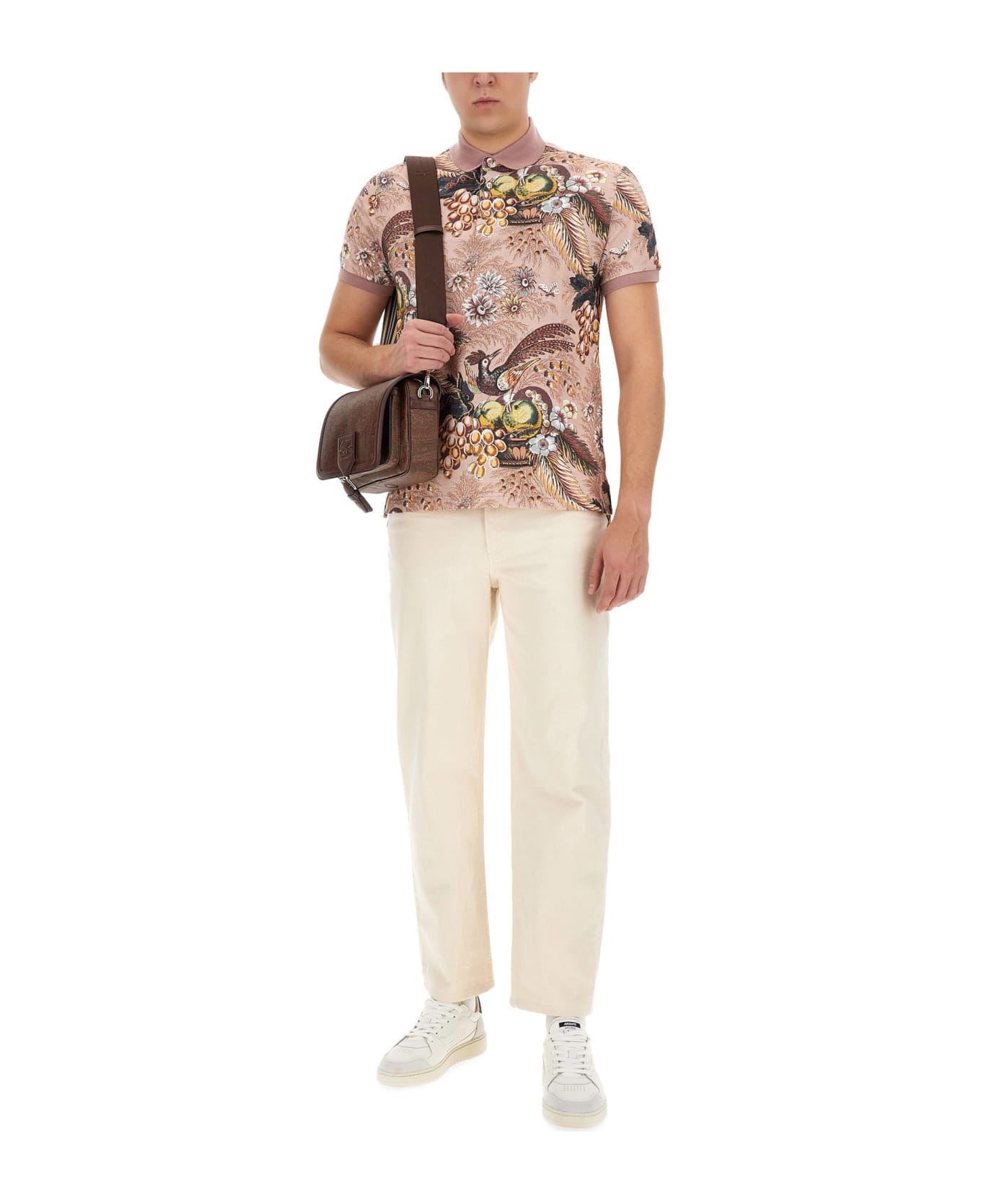 Etro Polo Shirt With Foliage Print - MULTICOLOR