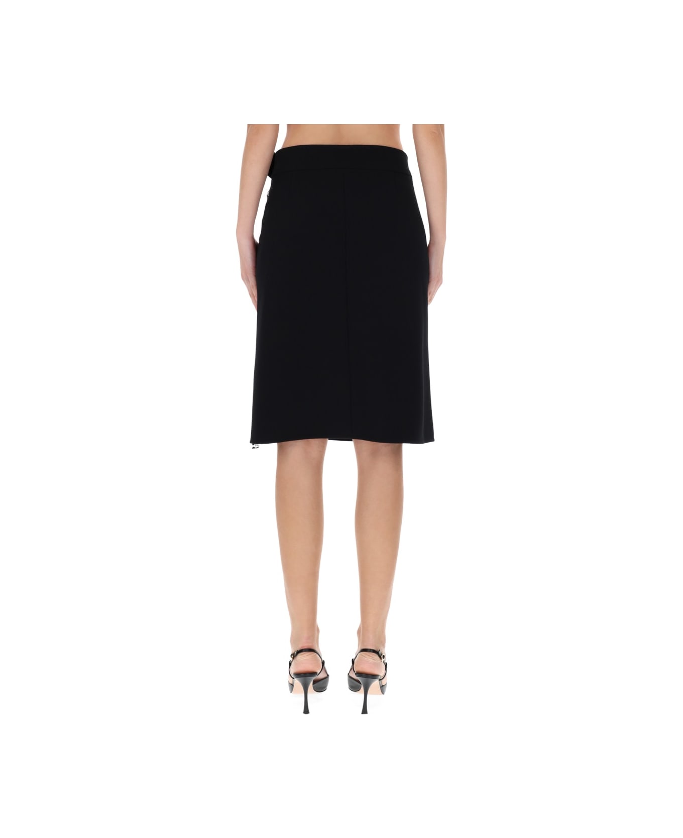 Courrèges Midi Skirt With Zipper - BLACK