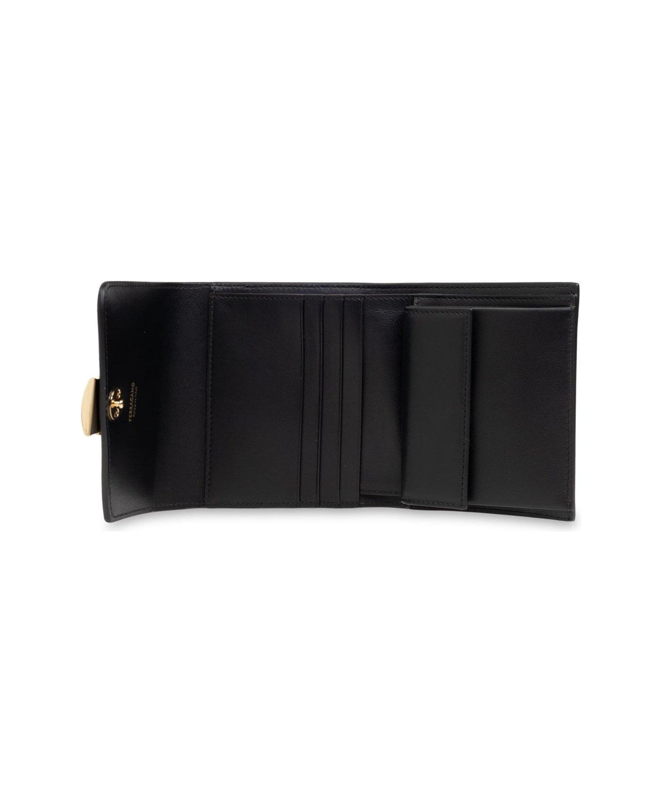 Ferragamo Fiamma Compact Wallet - Nero