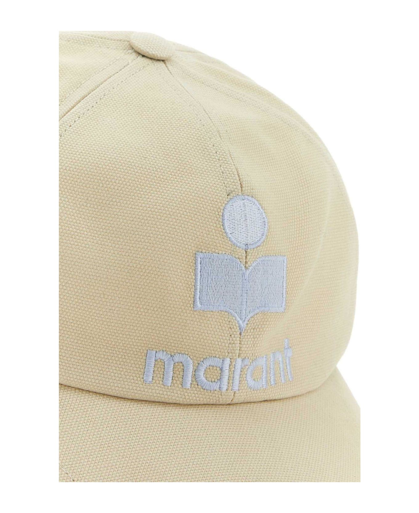 Isabel Marant Logo Embroidered Curved-peak Baseball Cap - ECRU/LIGHT BLUE