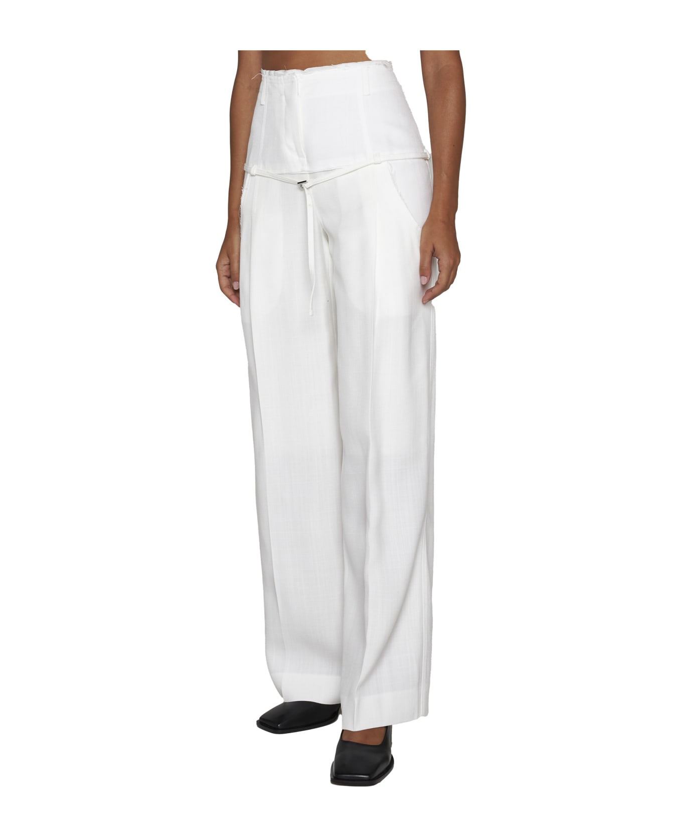 Jacquemus Viscose Trousers - White