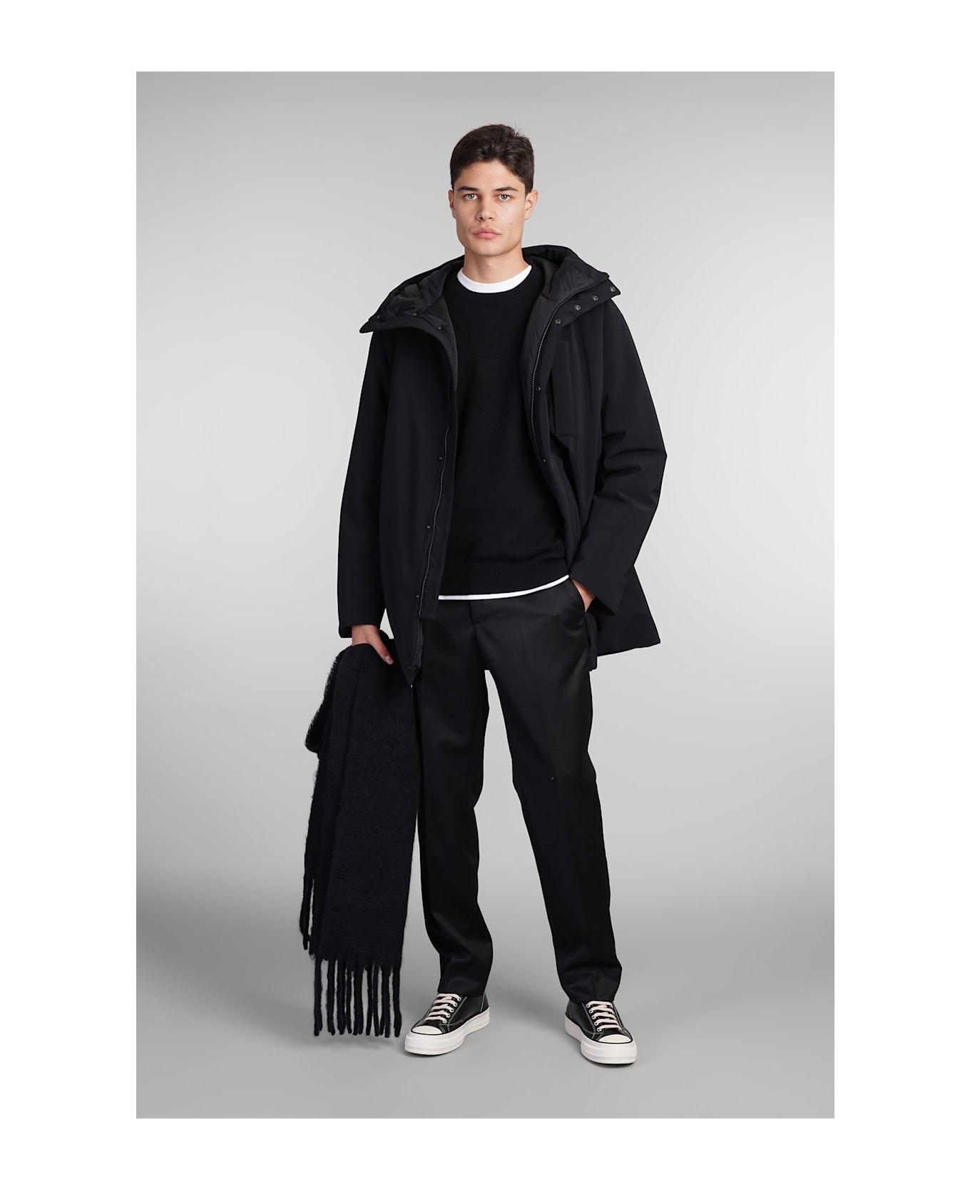 Aspesi Parka Liam Coat In Black Polyester - black