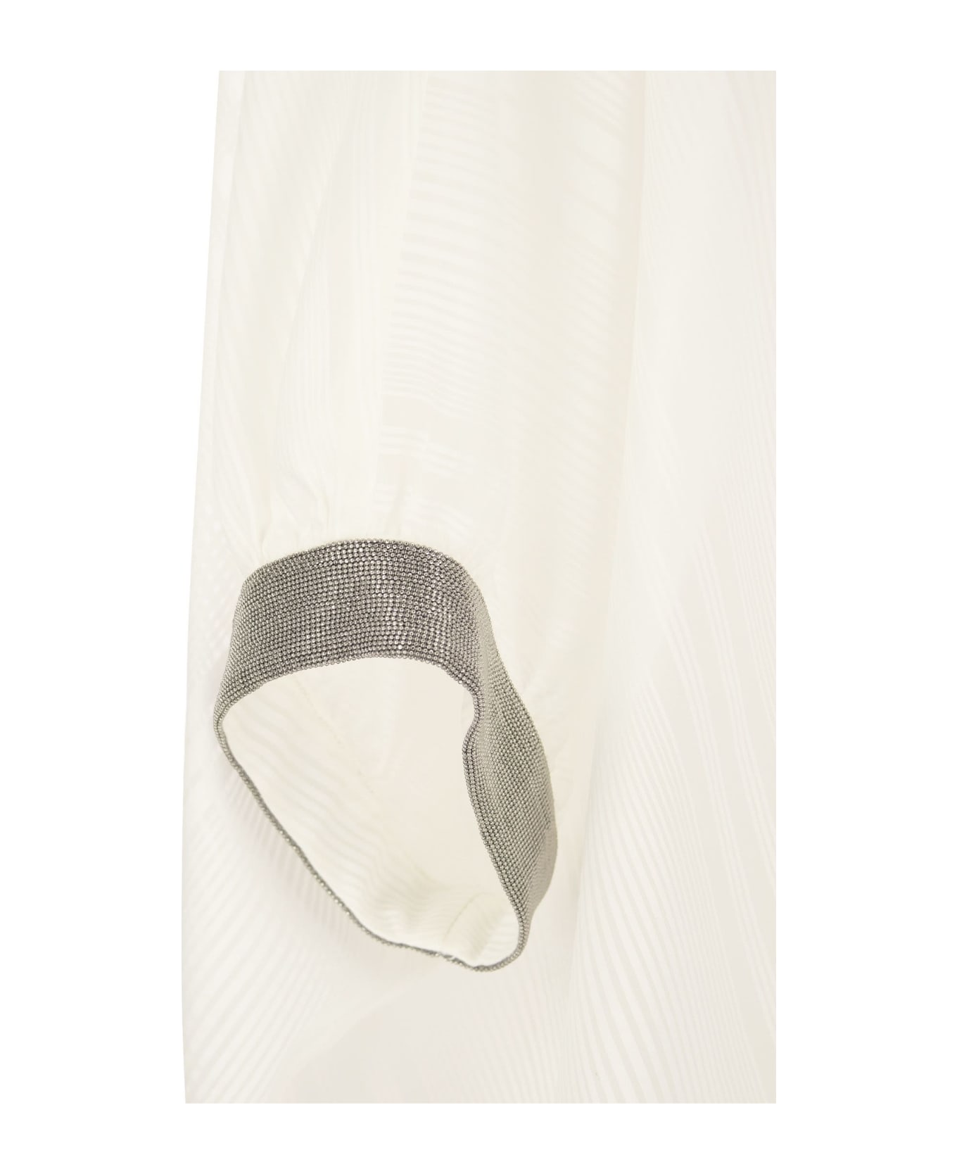 Brunello Cucinelli Semi-sheer Straight Hem Shirt - White シャツ