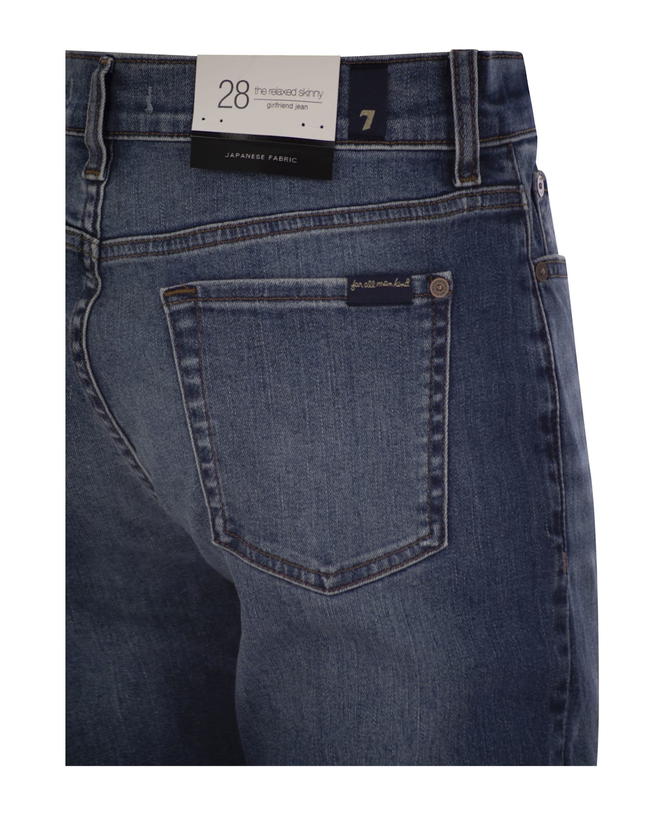 7 For All Mankind Relaxed Skinny - Medium Waist Boyfriend Jeans - Denim