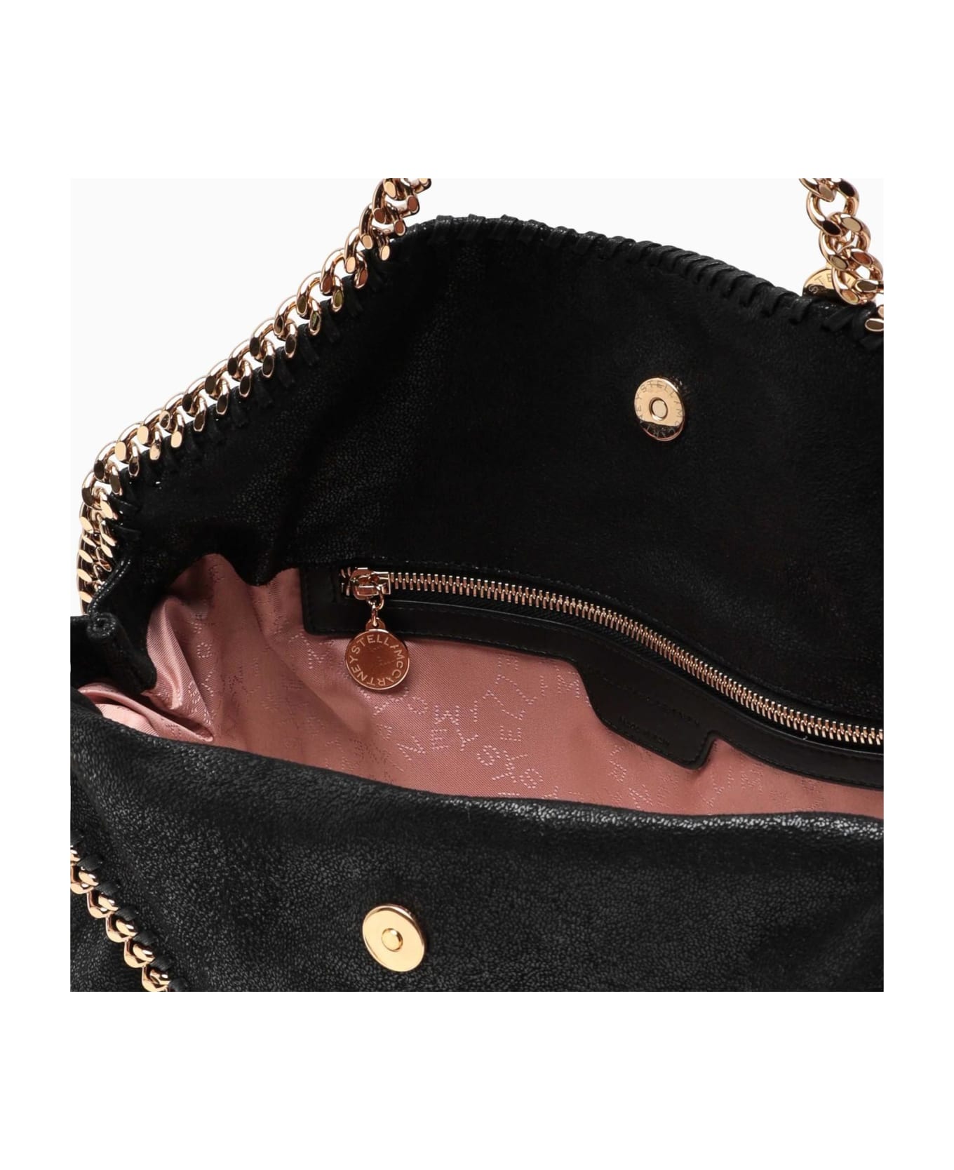 Stella McCartney Black\/gold Falabella Fold Over Bag - Black