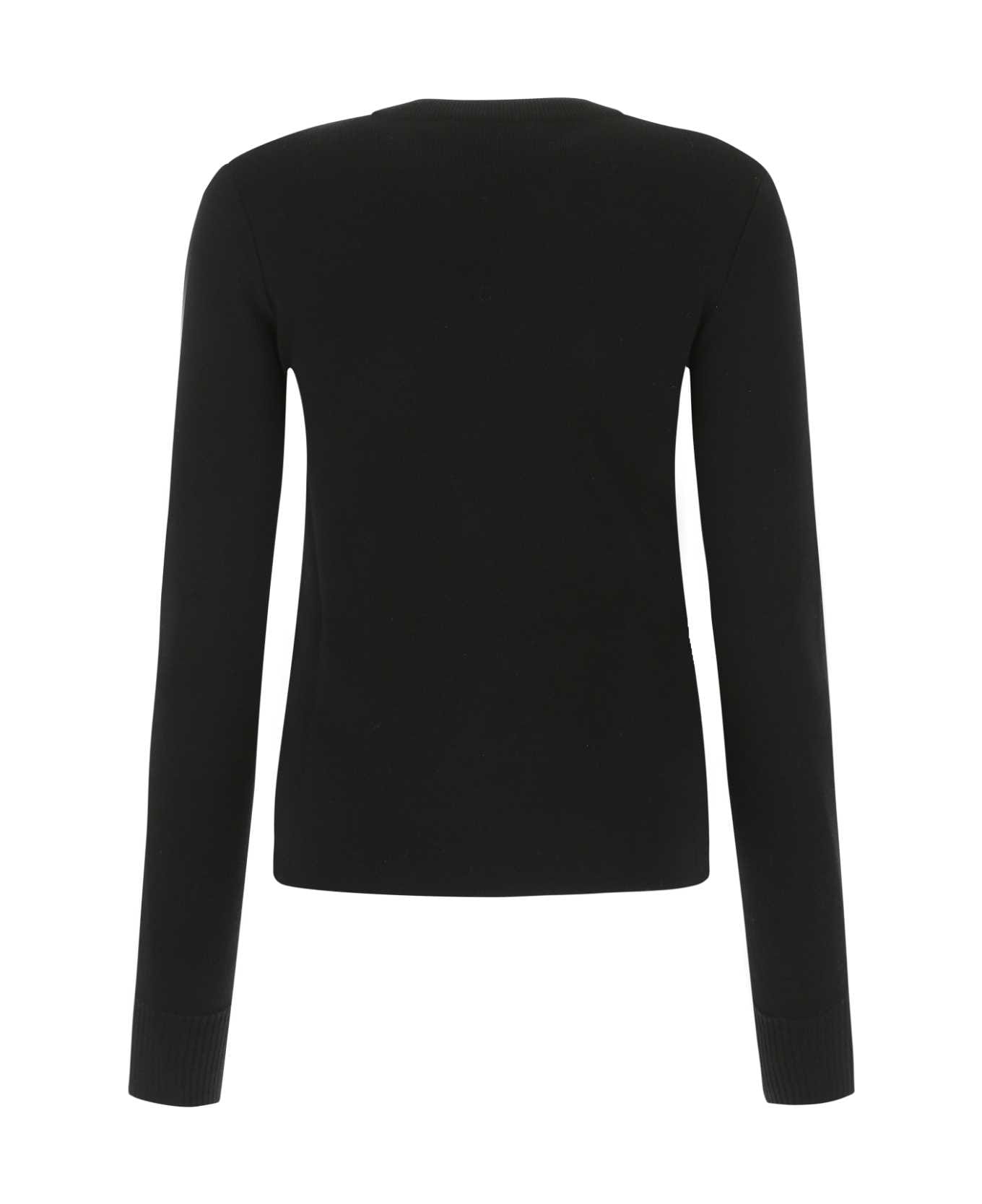 Alexander McQueen Black Stretch Wool Blend Sweater - 1000 ニットウェア