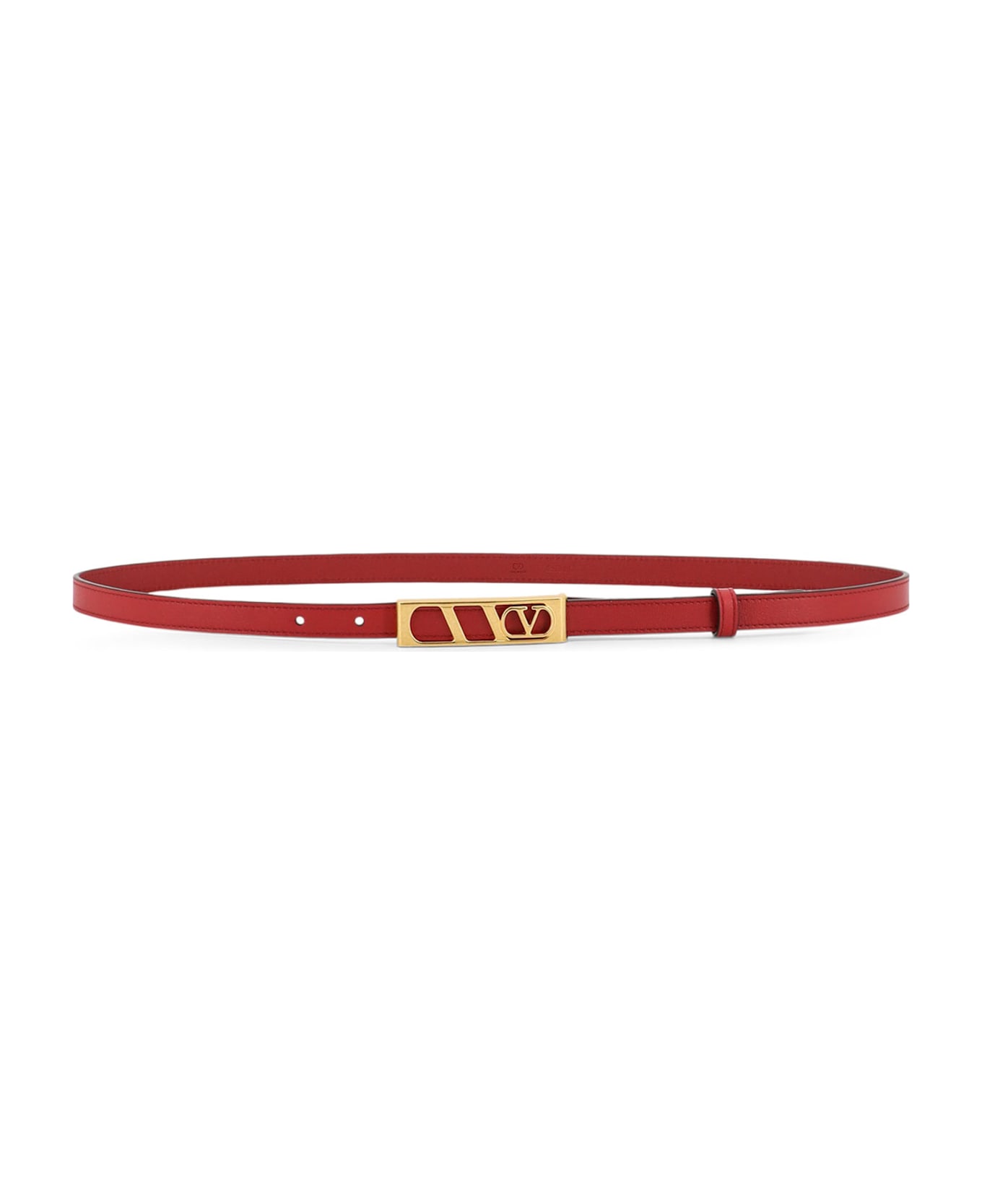 Valentino Garavani Vlogo Signature Leather Belt - ROSSO V