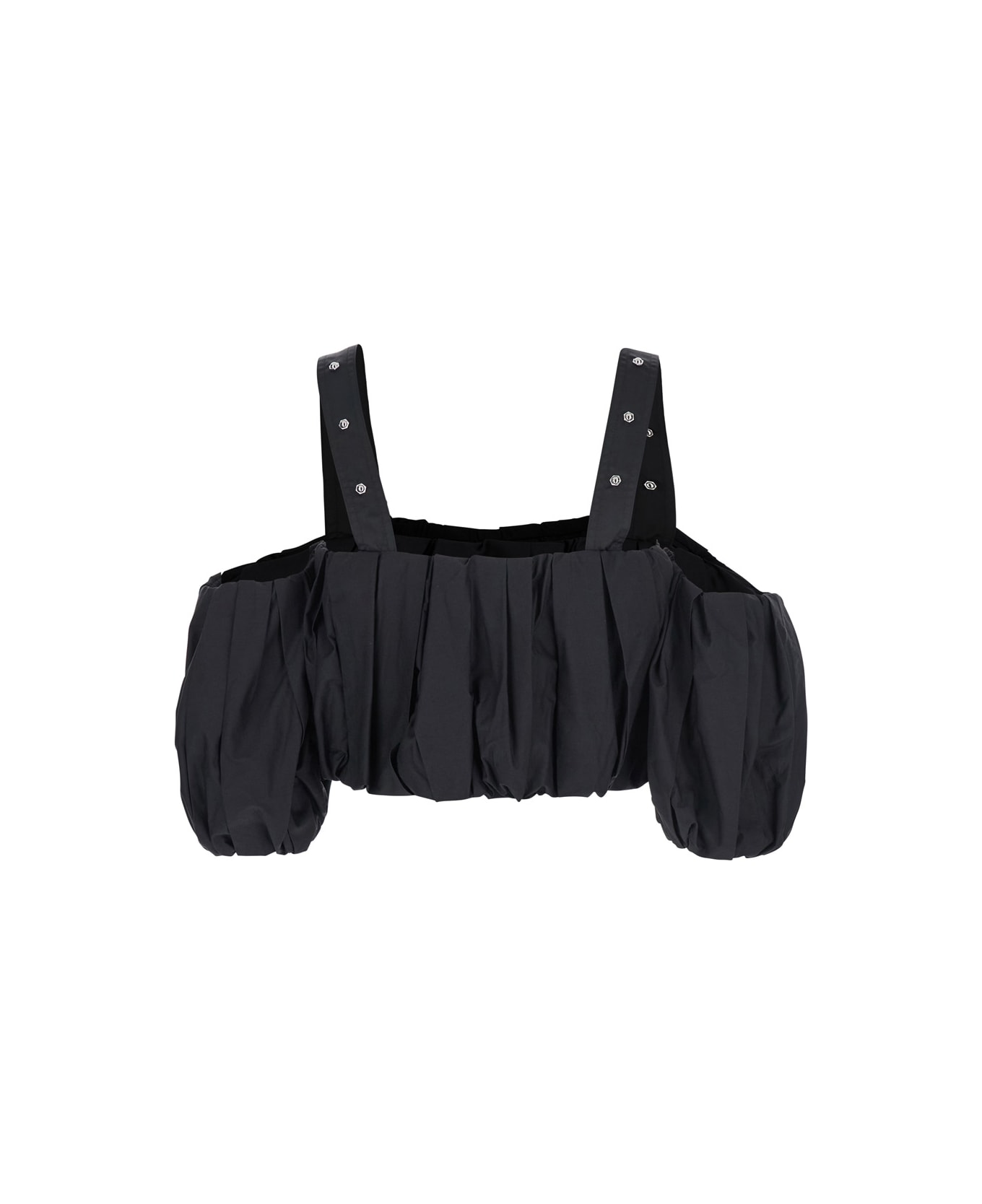 Pinko 
raul
 Black Top With Adjustable Straps And Removable Sleeves In Cotton Woman - Black