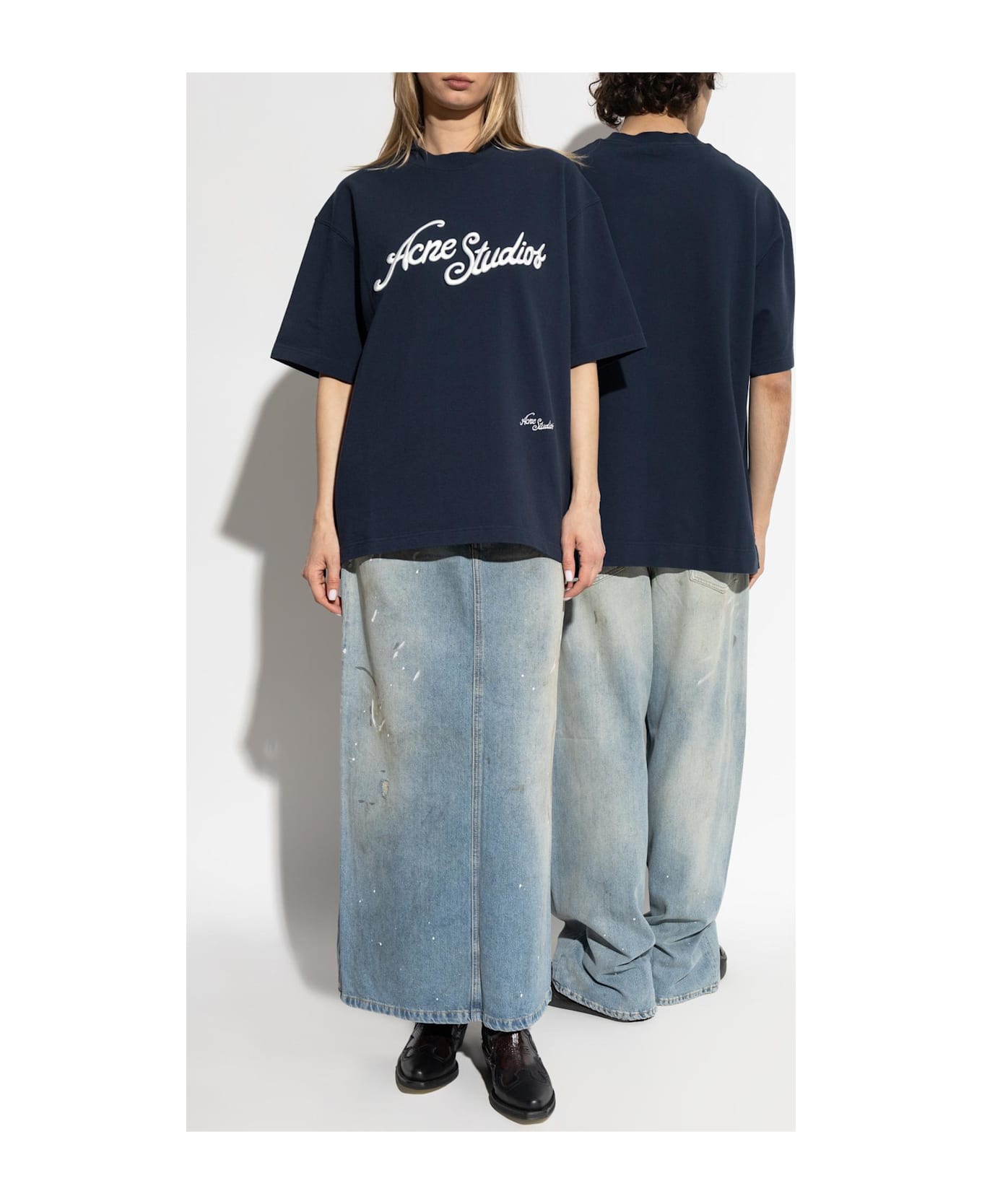 Acne Studios T-shirt With Logo - DEEP BLUE