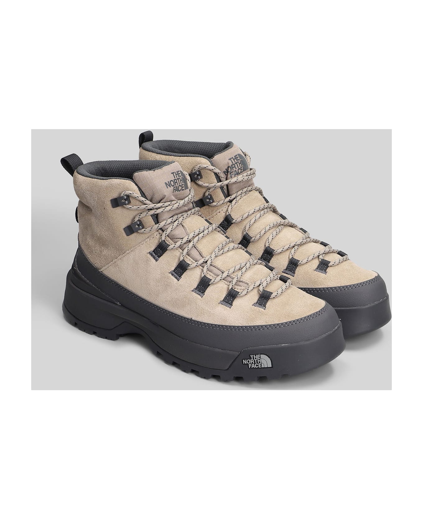 The North Face Glenclyffe Combat Boots In Grey Suede - grey
