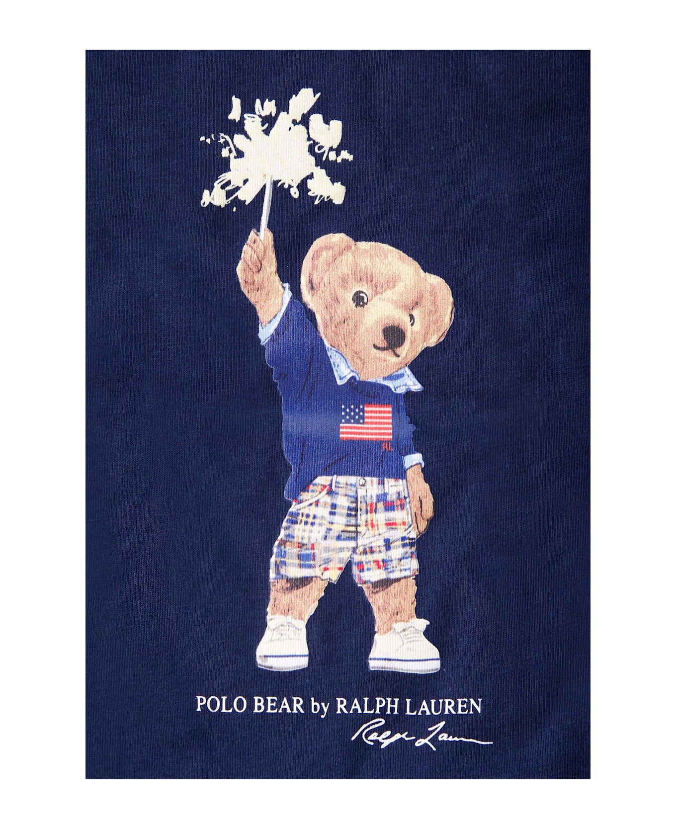 Ralph Lauren Blue T-shirt For Baby Boy With Polo Bear - Blue