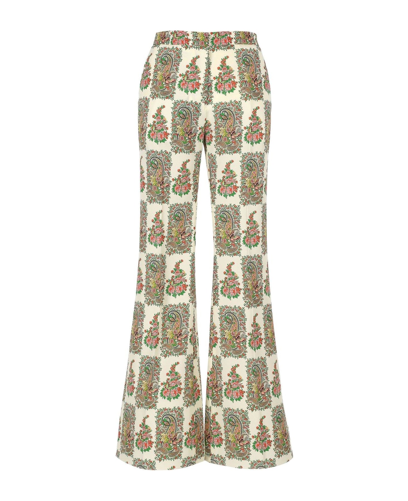 Etro Paisley Print Technical Fabric Pants - White