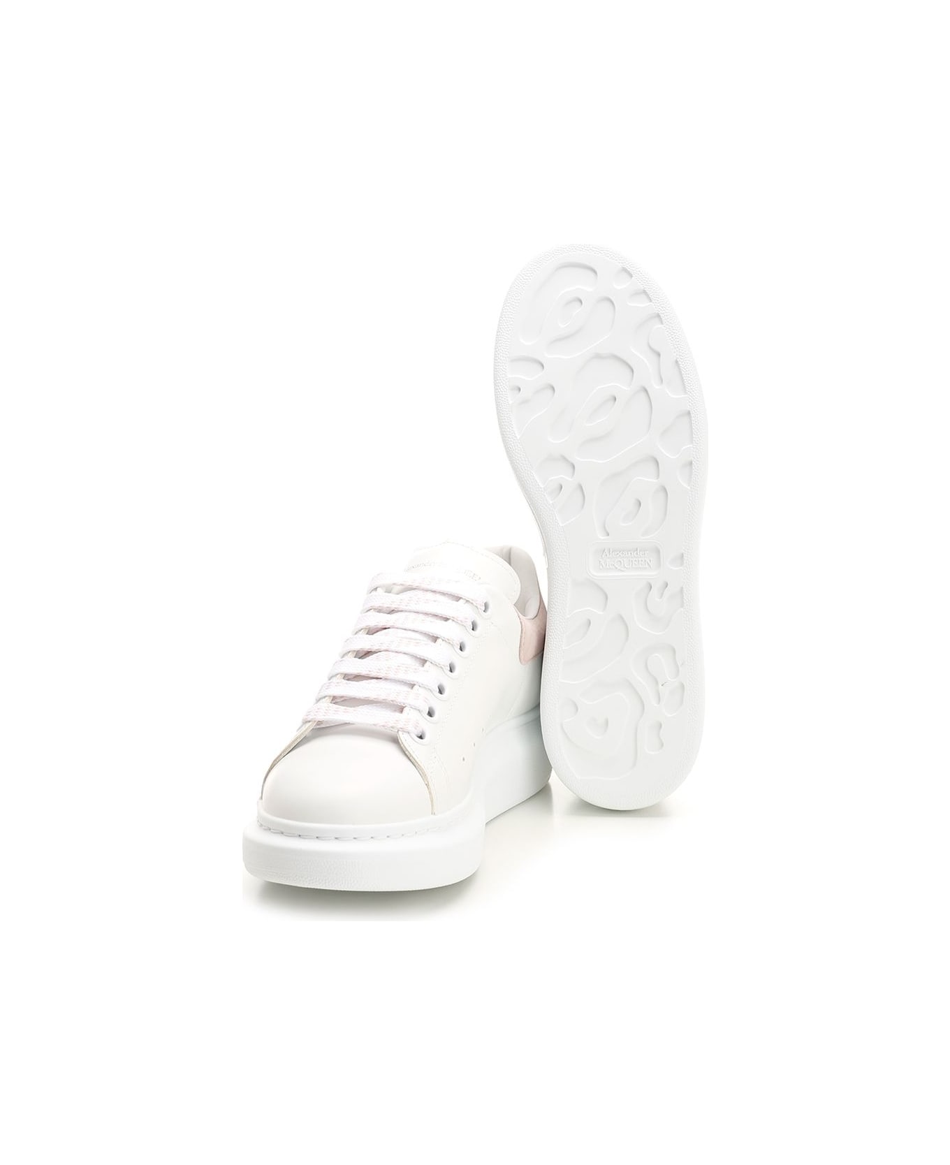 Alexander McQueen Oversized Sneakers With Black Heel - White