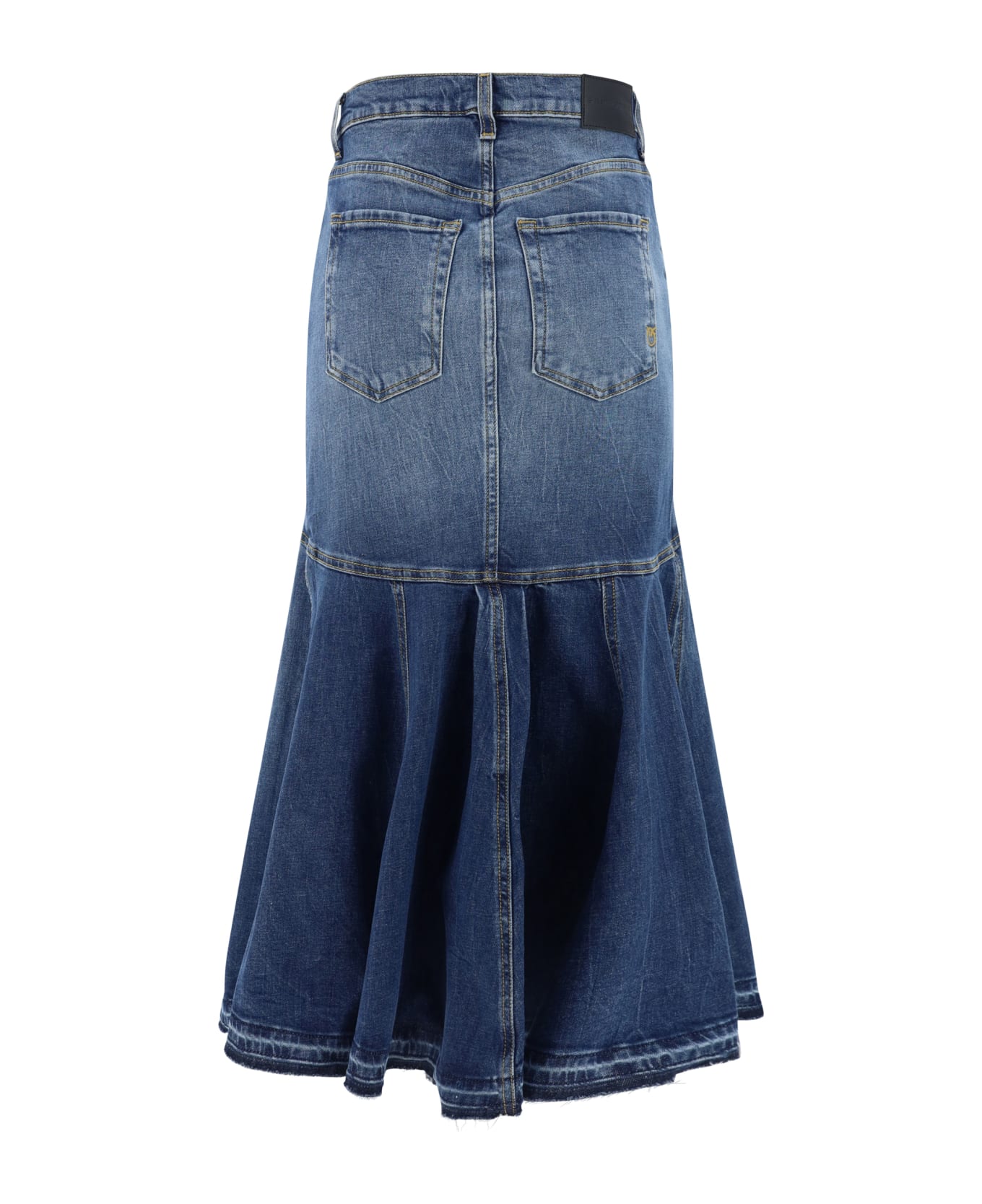 Pinko Ghirla Denim Skirt - Lavaggio Vintage Medio Scuro