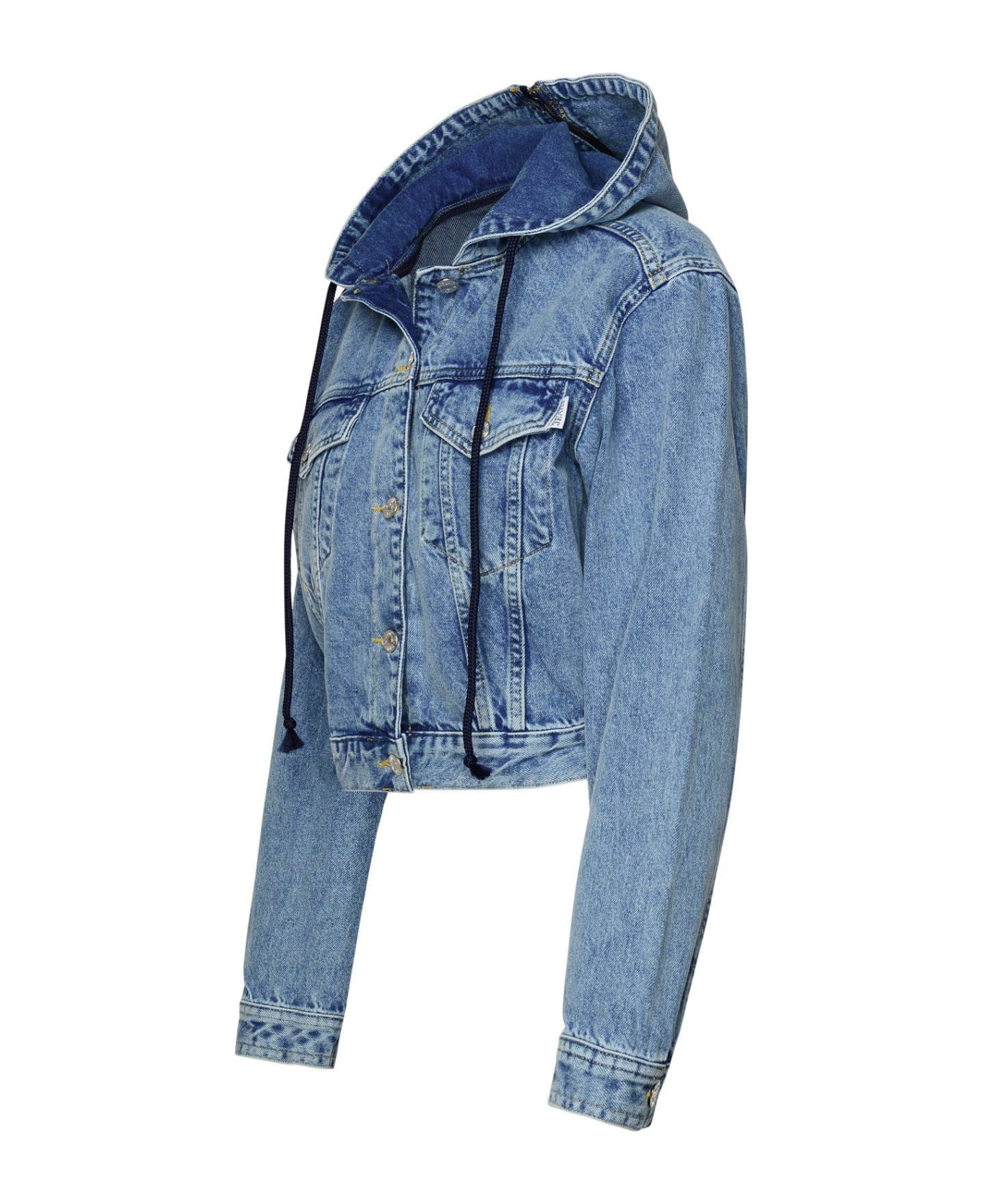 M05CH1N0 Jeans Jeans Drawstring Hooded Denim Jacket - Denim