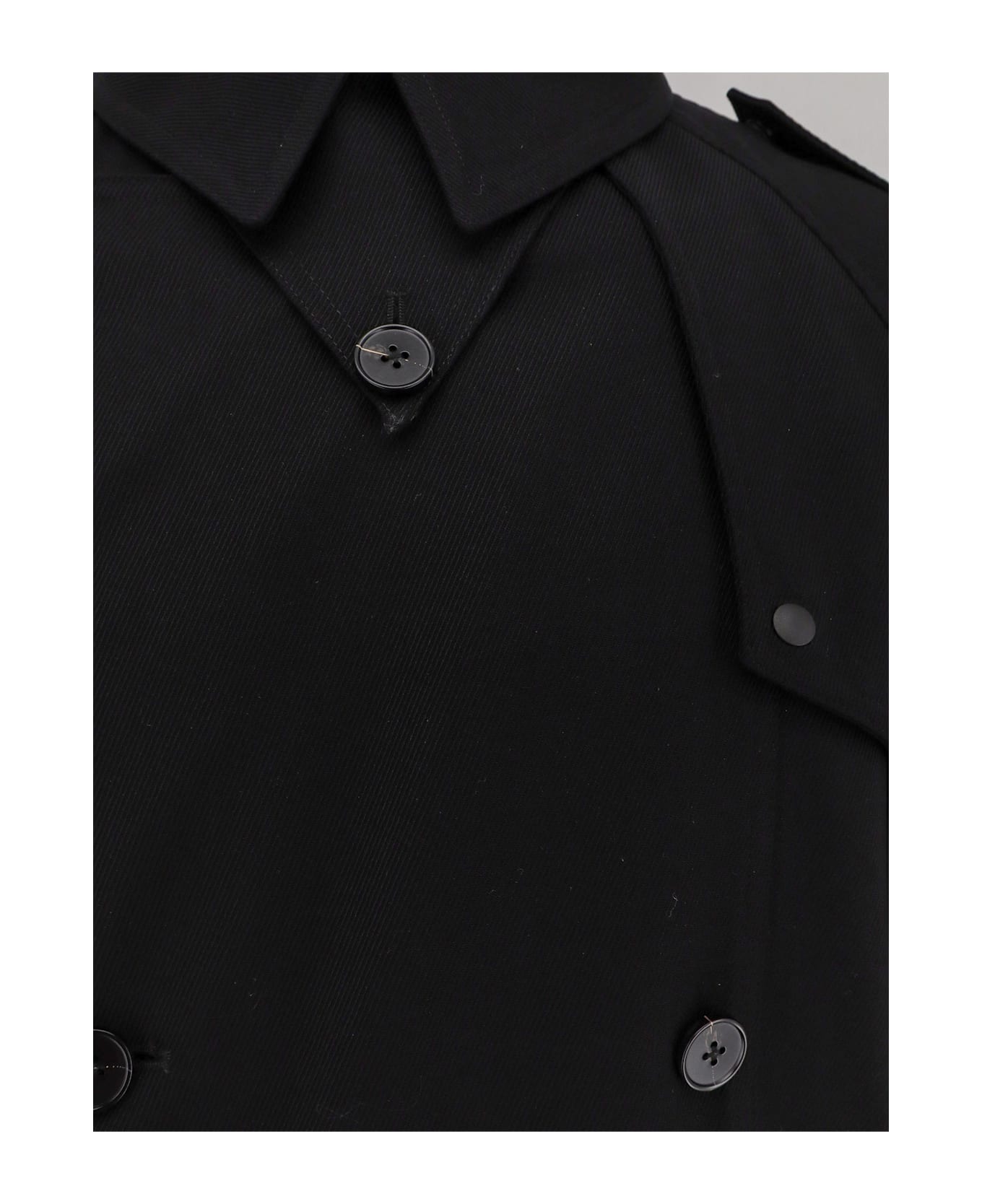 Paltò Luca Drill Superfine Wool 2 Layers Coat - Black