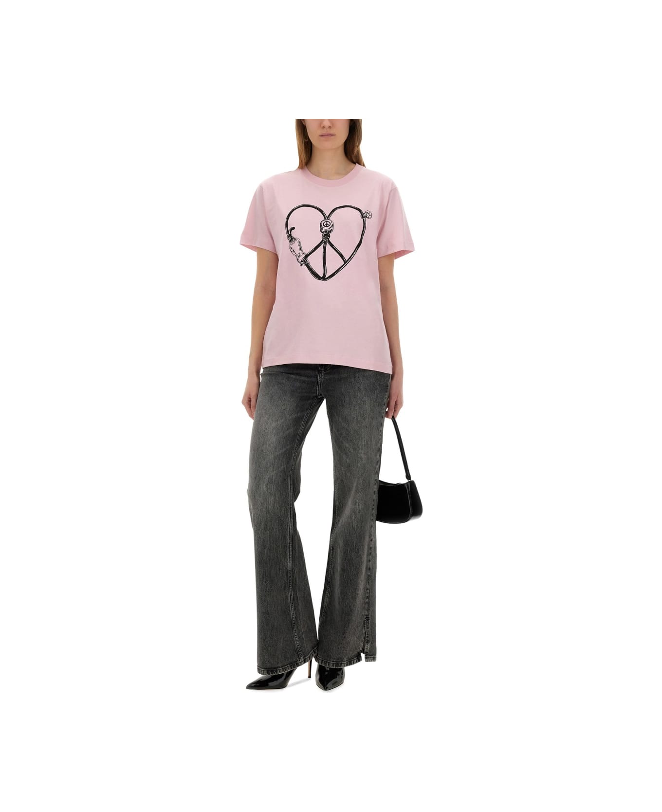 M05CH1N0 Jeans T-shirt With Print - PINK