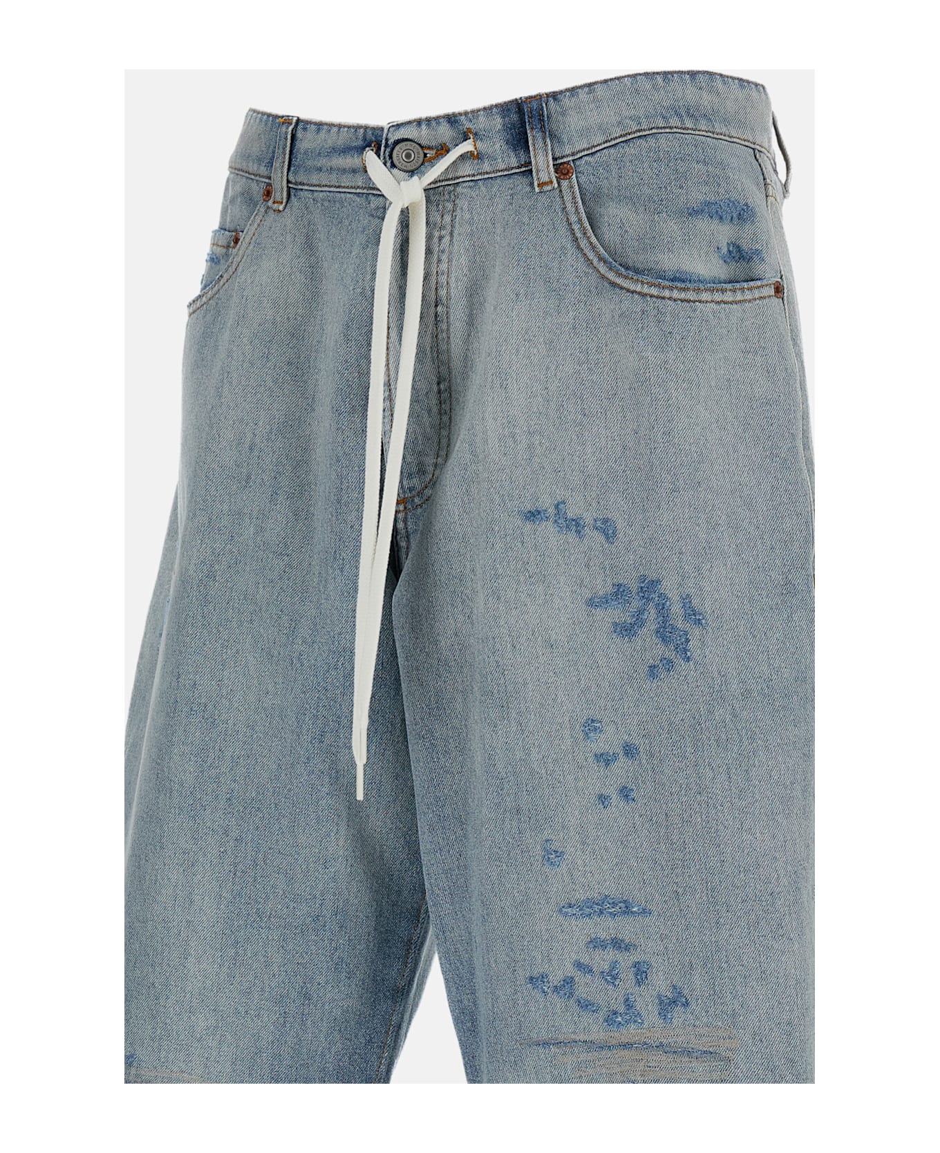 MM6 Maison Margiela Denim Cut-off Trousers - Clear Blue
