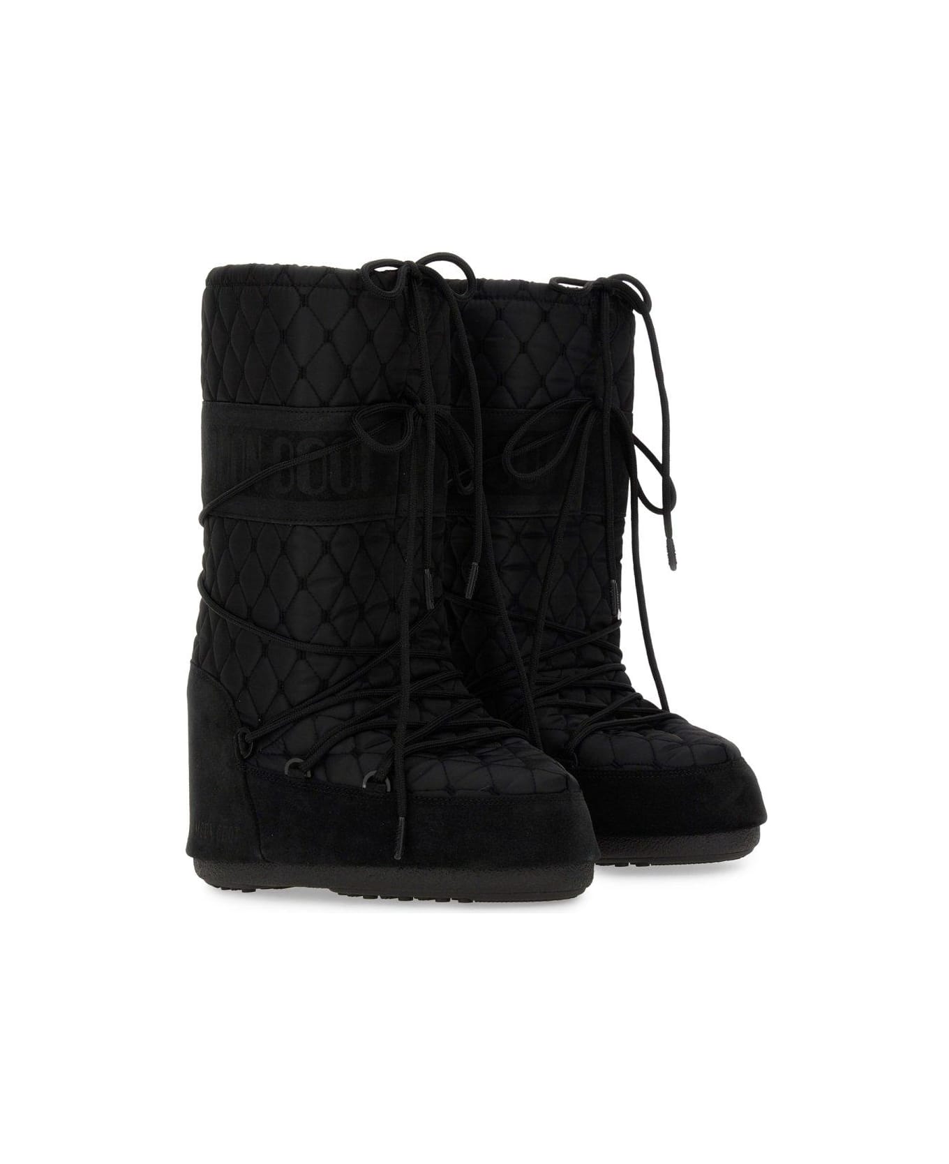 Moon Boot Icon Quilted Lace-up Snow Boots - BLACK
