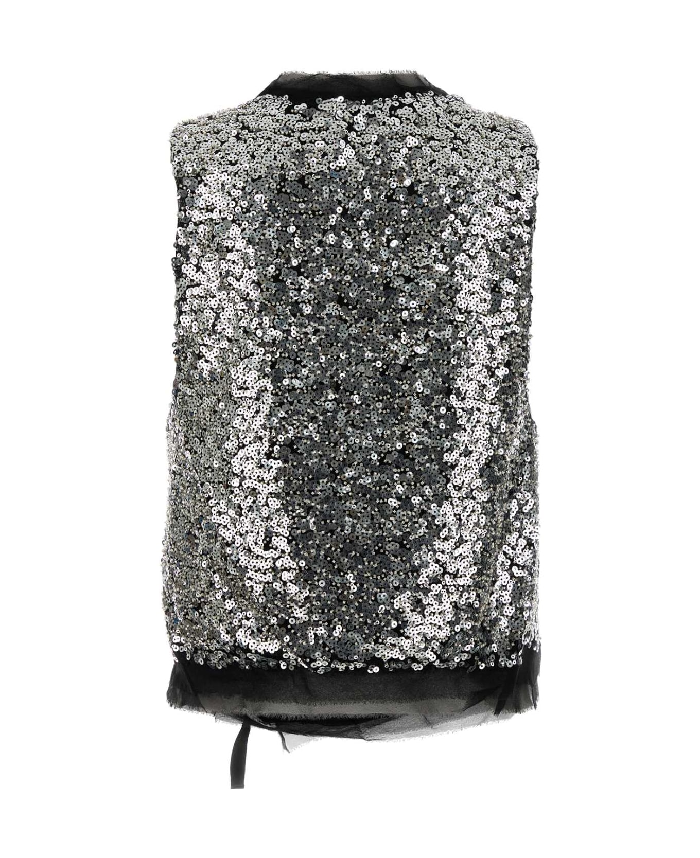 Isabel Marant Embellished Polyester Tahina Vest - SILVER