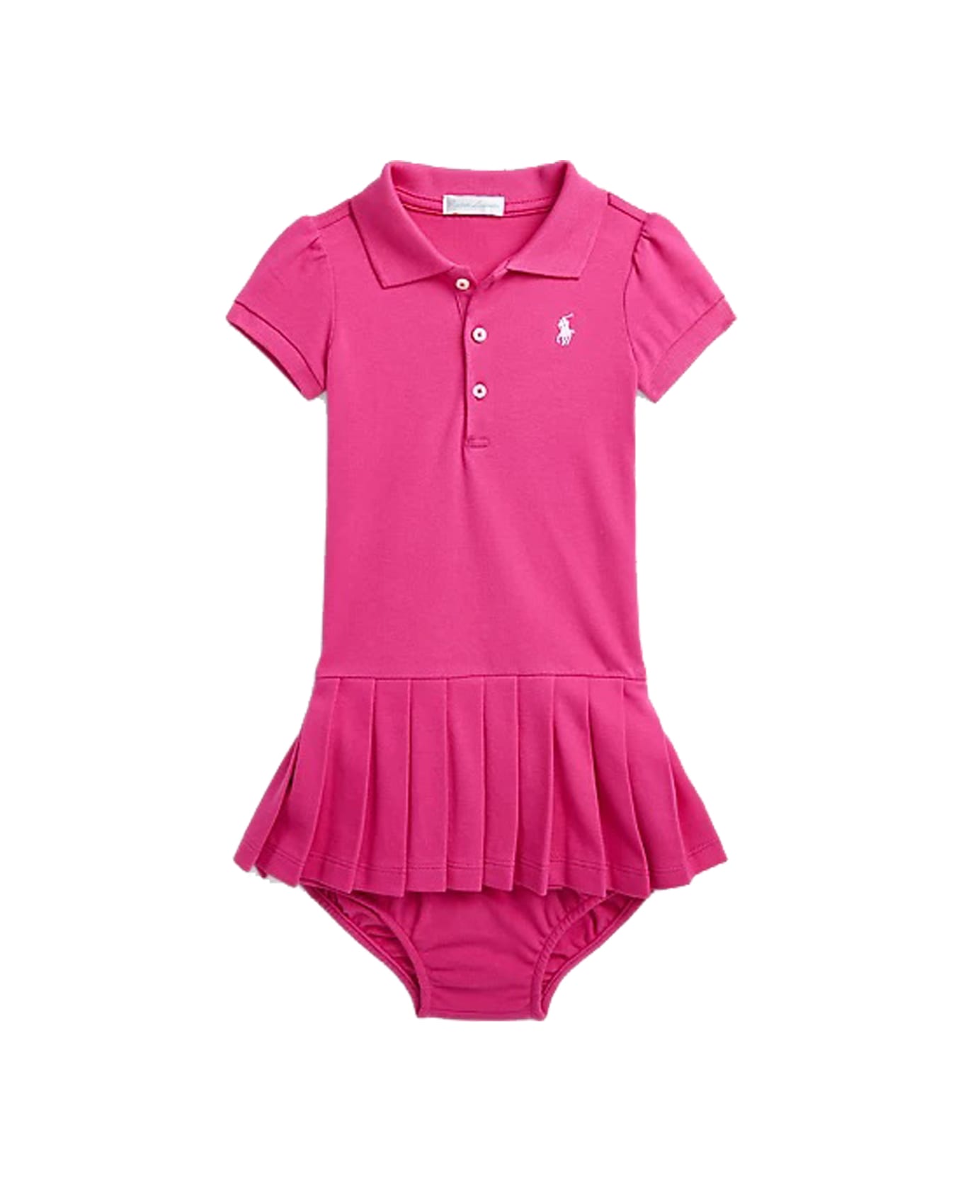Ralph Lauren Pleated Pique Polo Dress With Culotte - Rose ワンピース＆ドレス