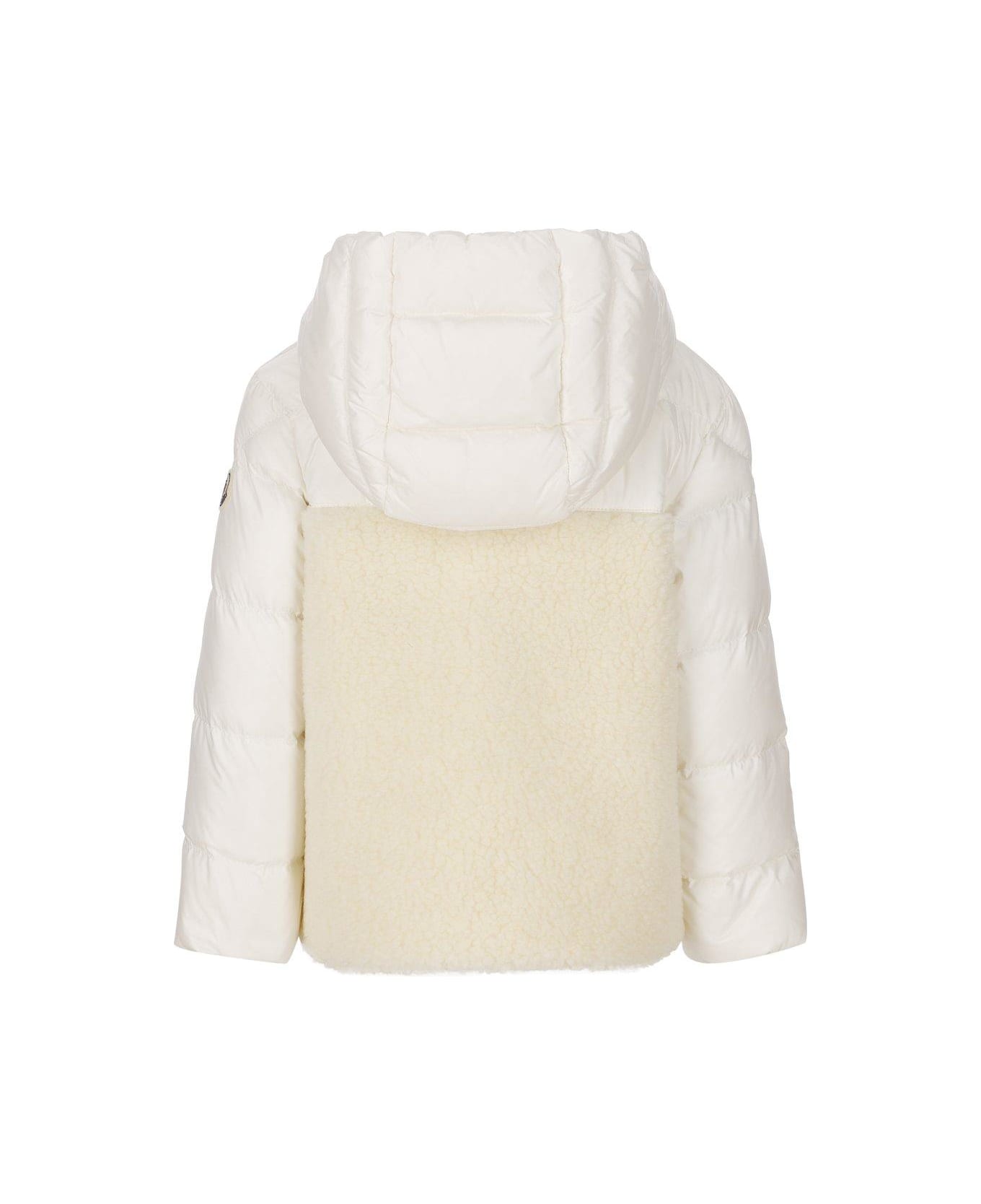 Moncler Zip-up Hooded Padded Jacket - White