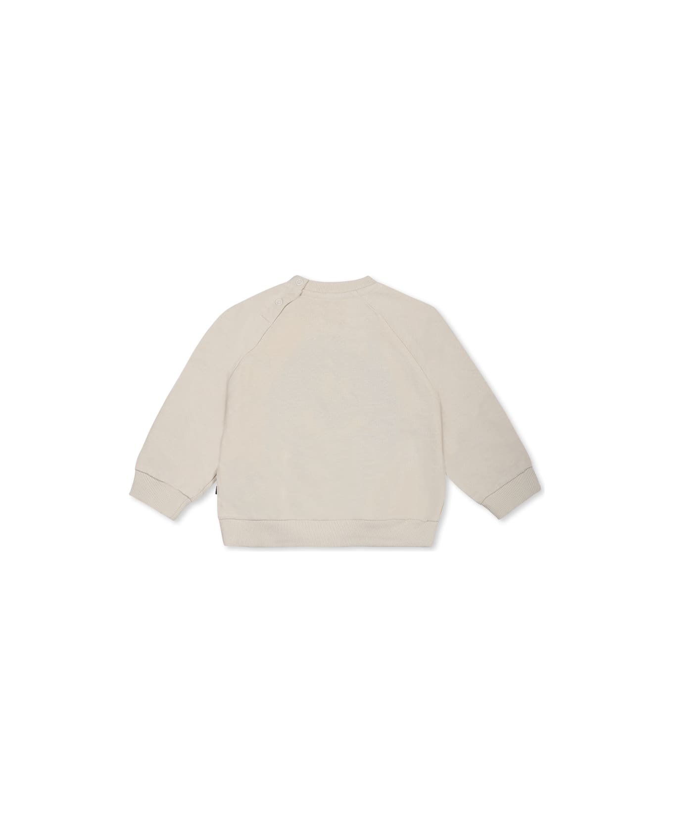 Molo Ivory Sweatshirt For Babykids With Smiely - Ivory