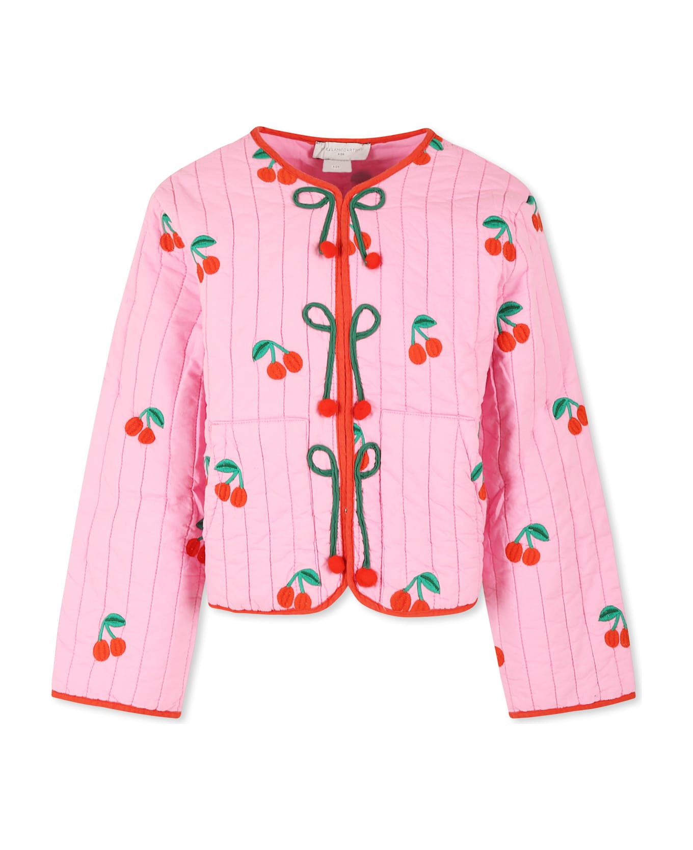 Stella McCartney Kids Pink Jacket For Girl With Cherries - Pink