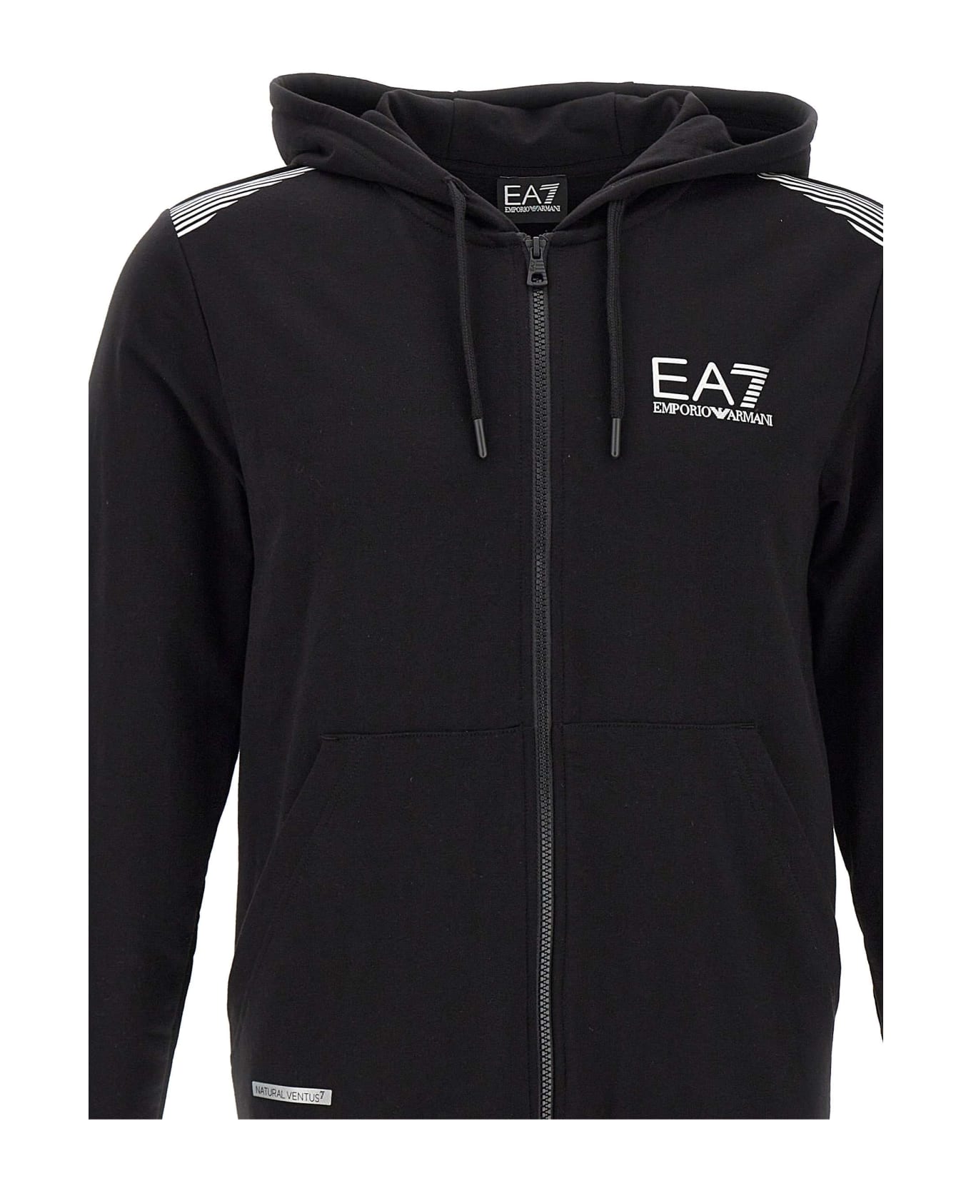 EA7 Organic Cotton Sweatshirt - BLACK