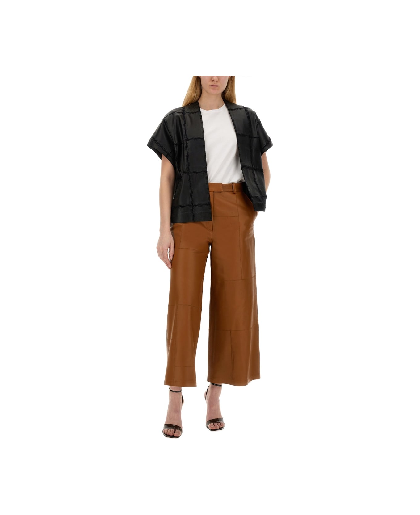 Alysi Patch Pants - Leather Brown