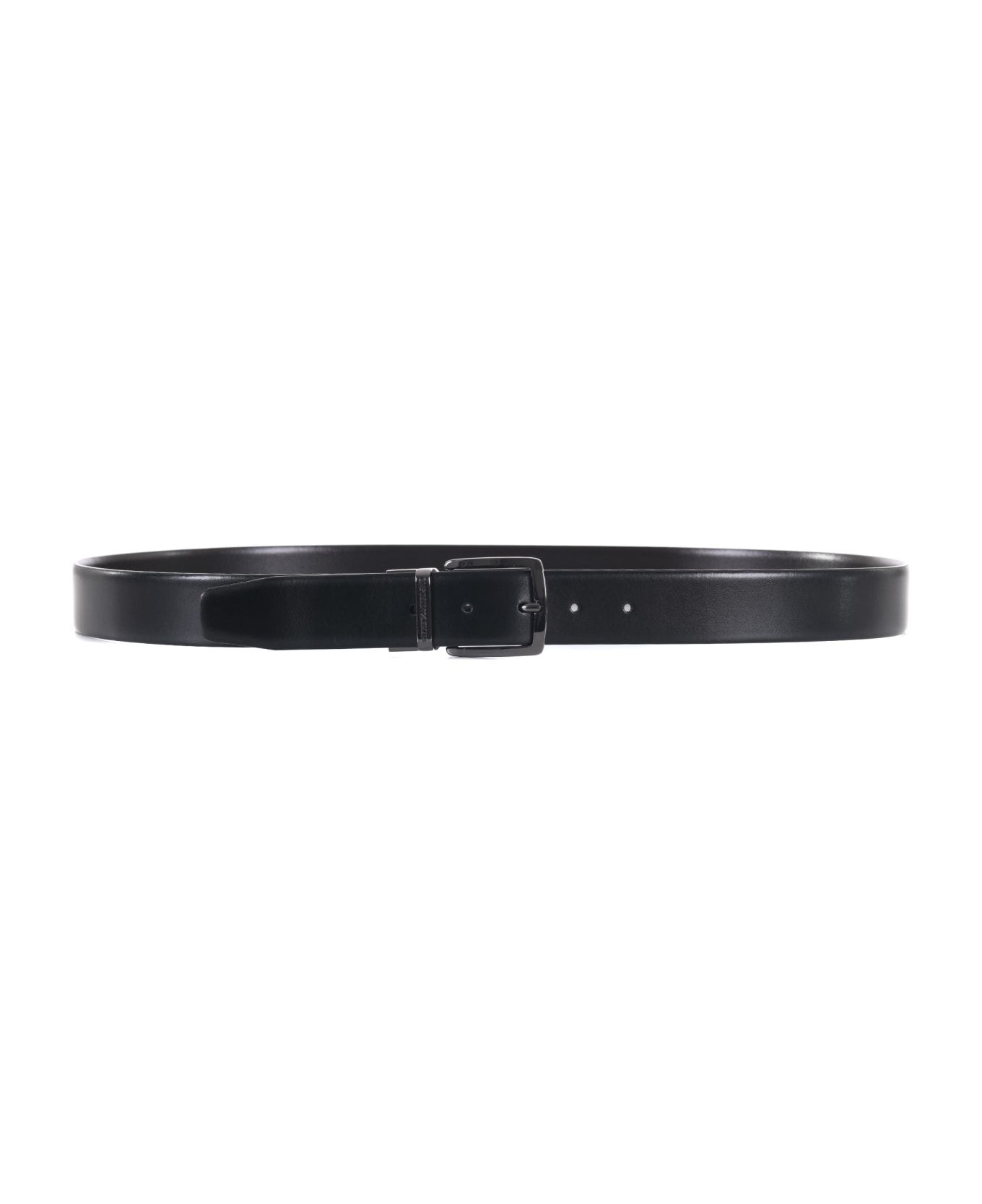 Emporio Armani Reversible Belt In Leather - Nero/moro ベルト