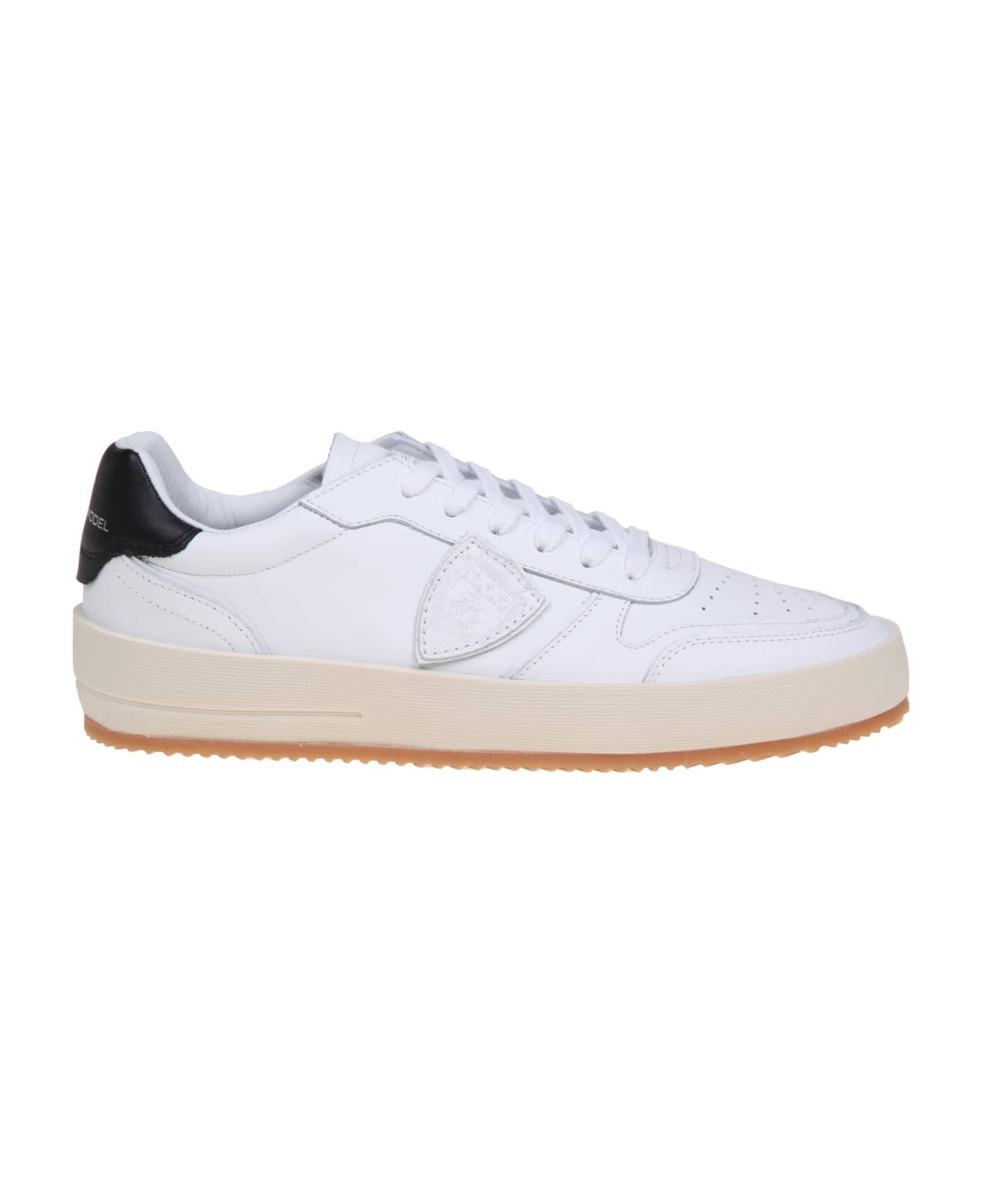 Philippe Model Nice Low White Leather Sneakers - white/black