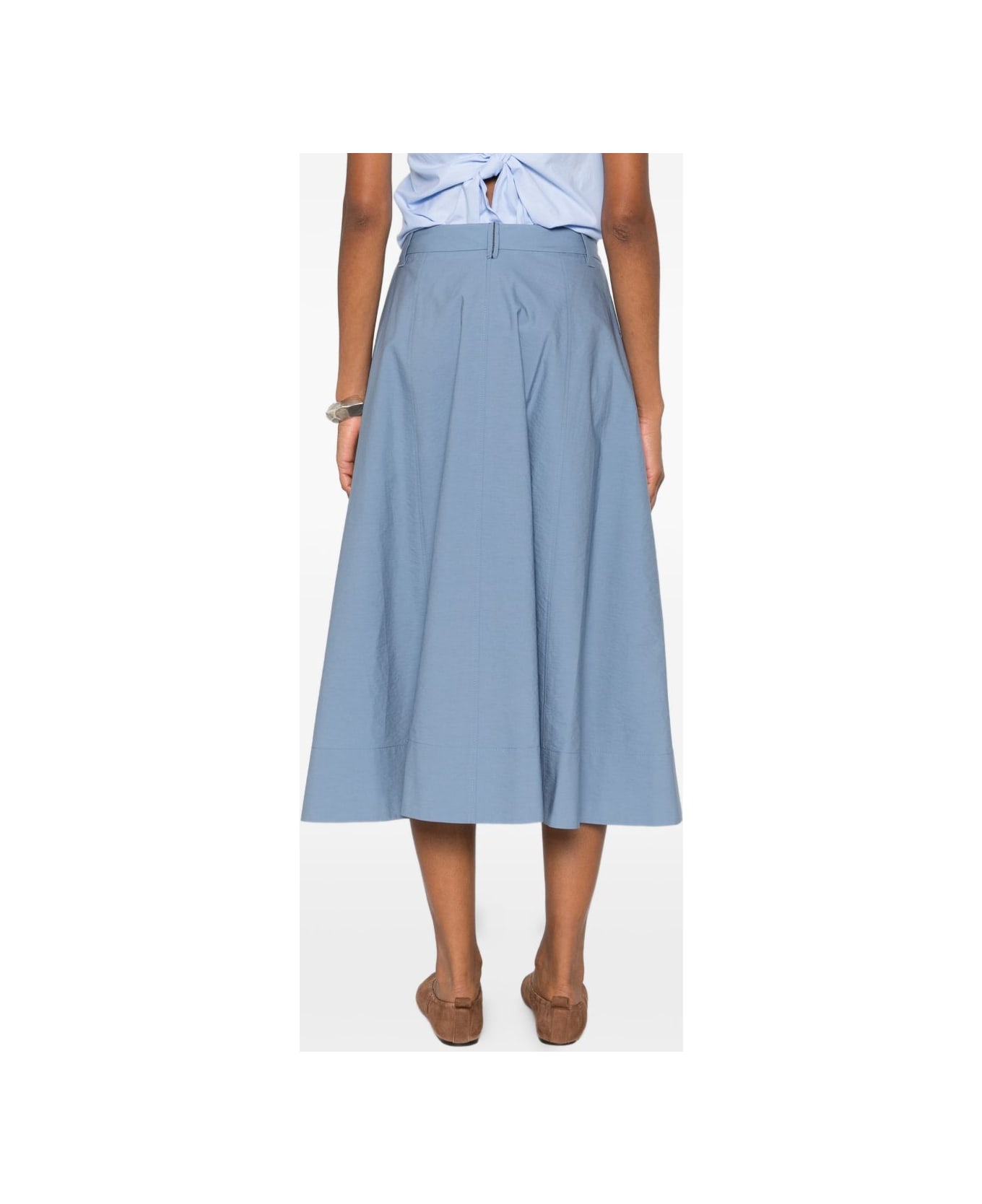 Brunello Cucinelli Cotton Long Skirt - Blue