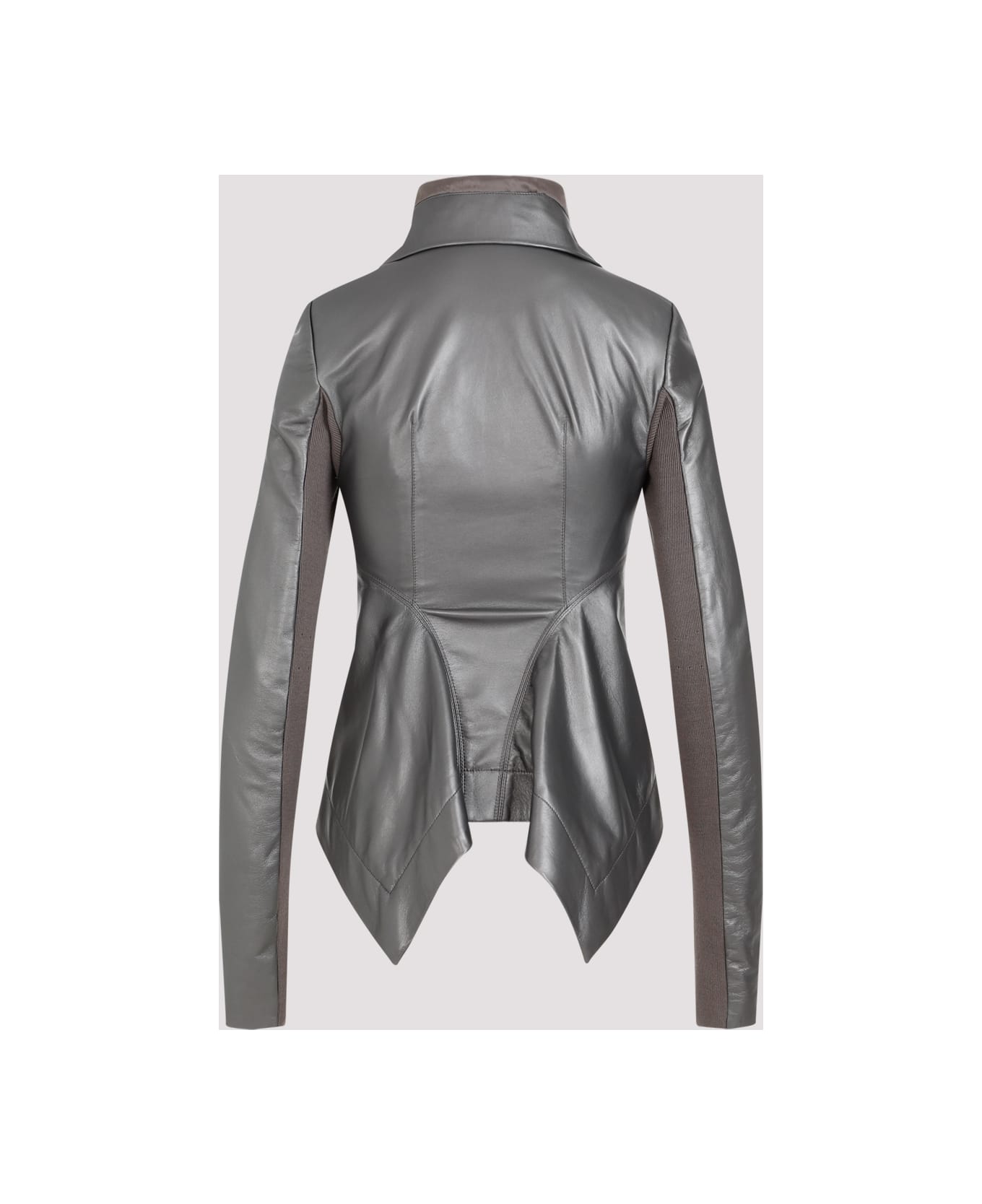 Rick Owens Naska Metallic Biker Jacket - Gun Metal